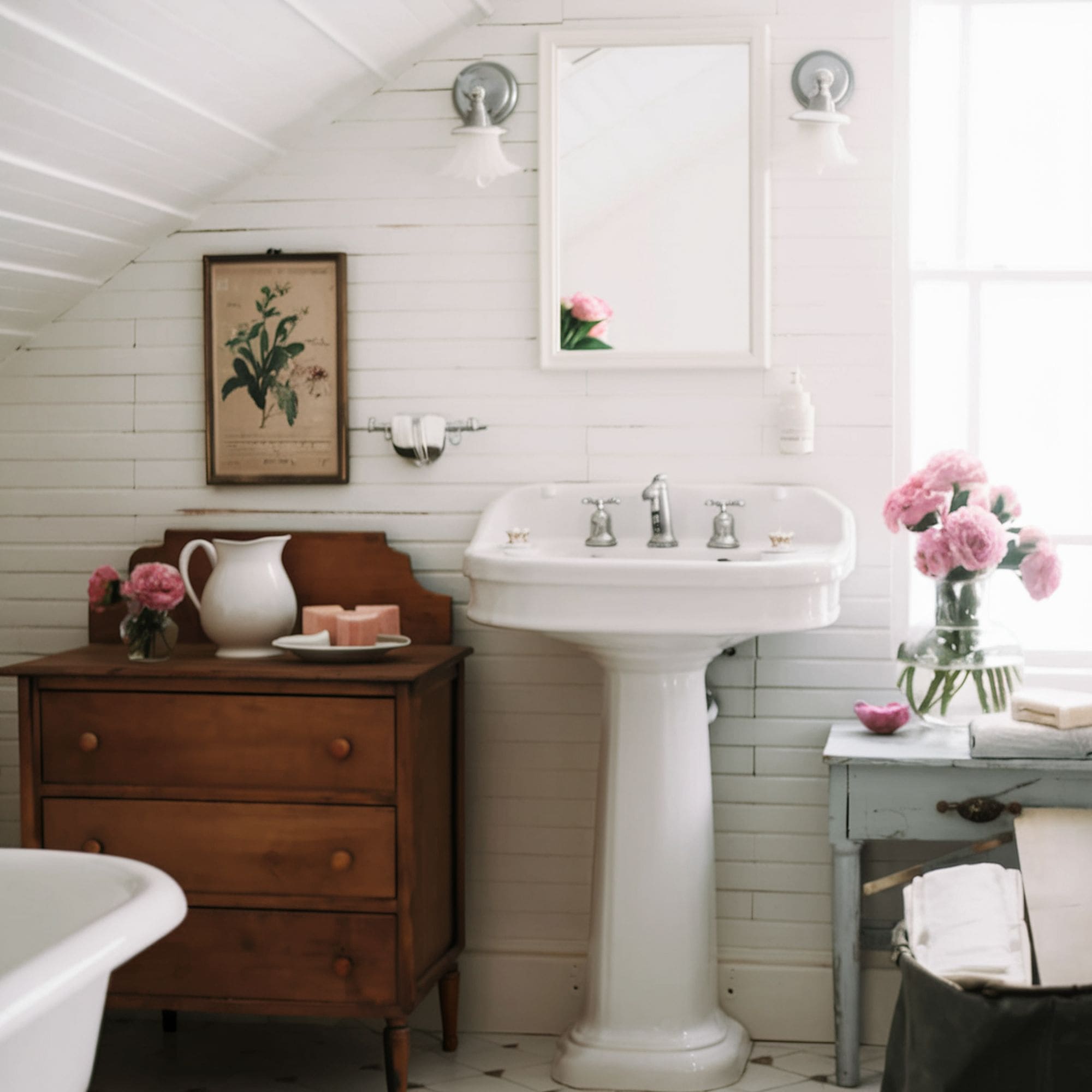 Cottage Style Attic Bathroom
