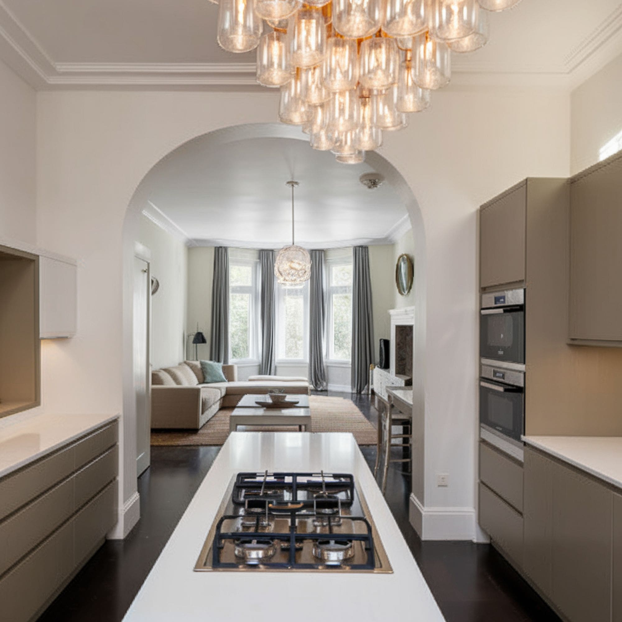 Modern Kitchen With Arched Doorway