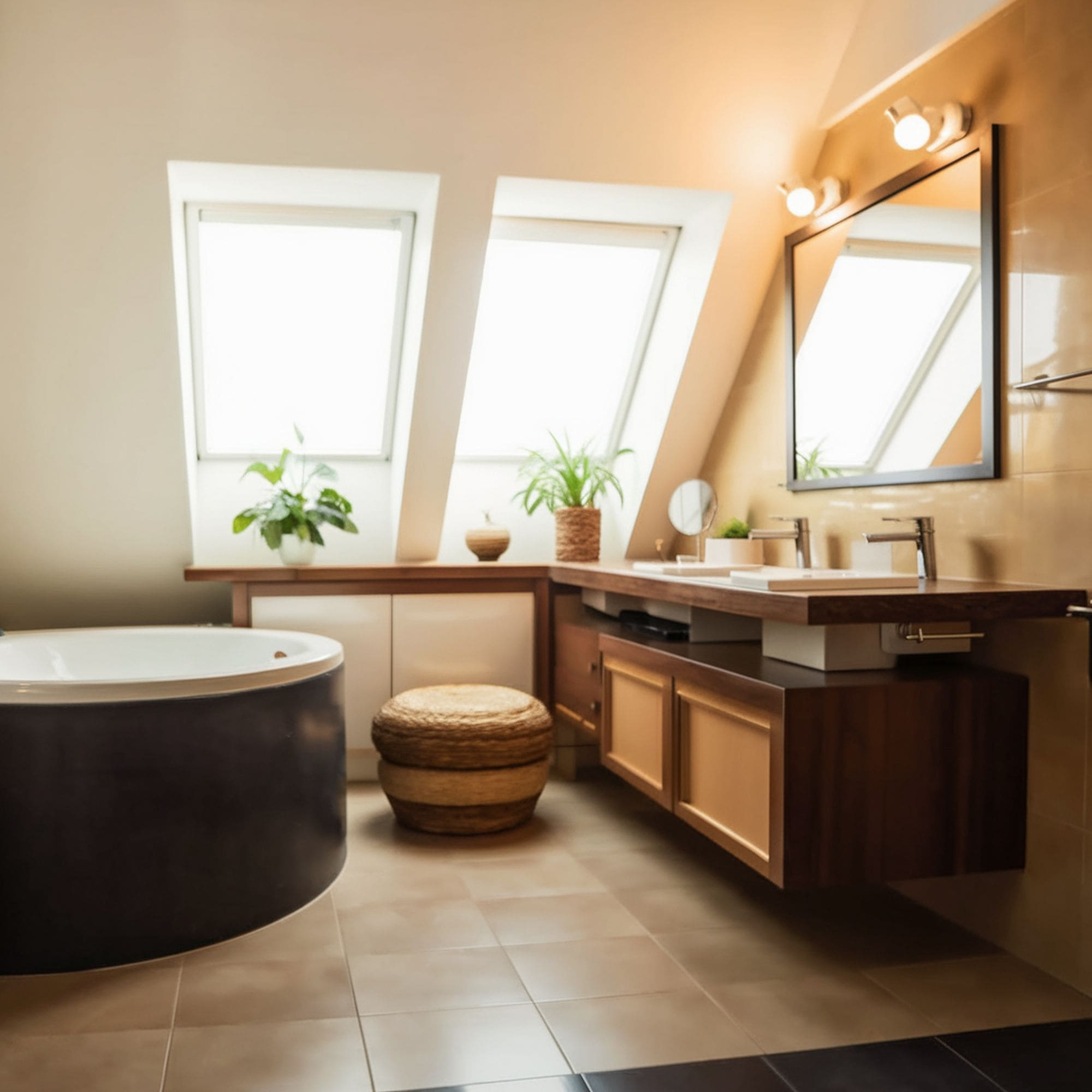 Zen Style Attic Bathroom