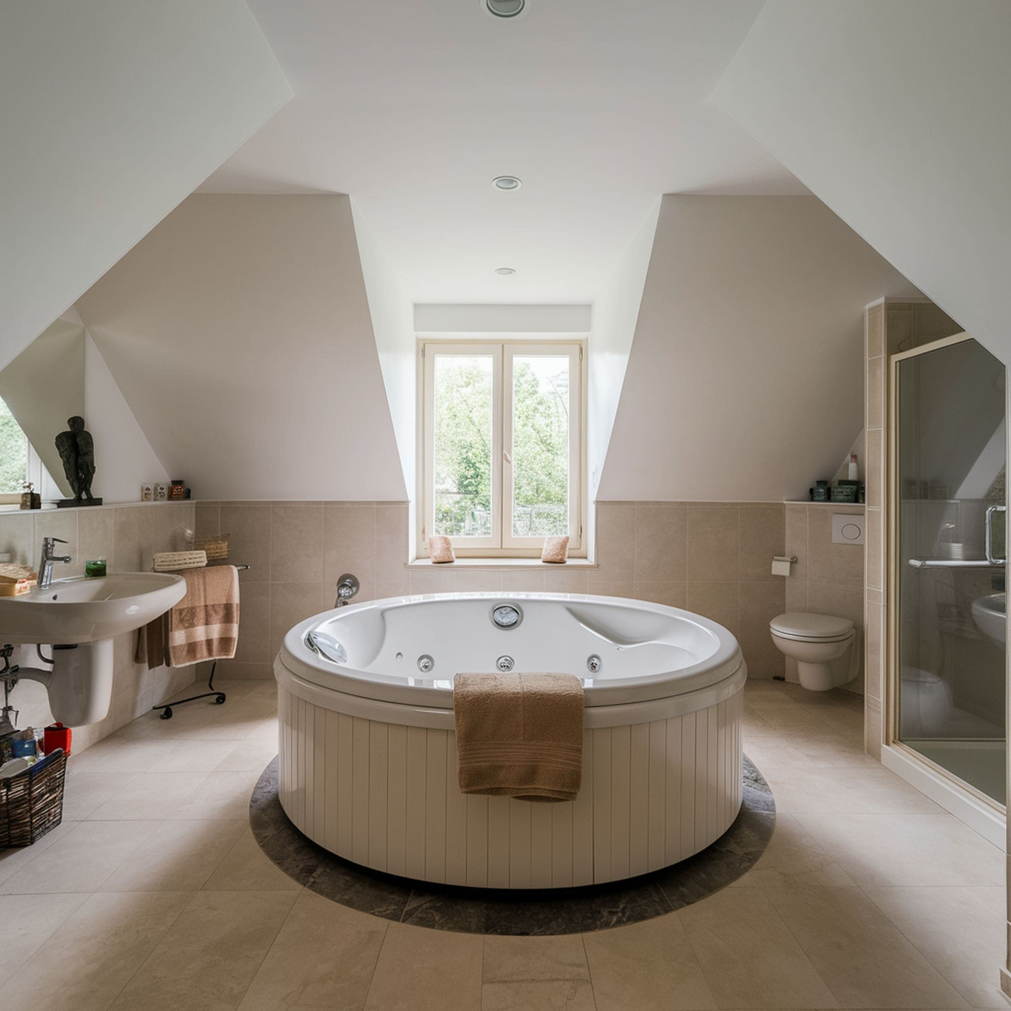 Attic Bathroom With Jacuzzi
