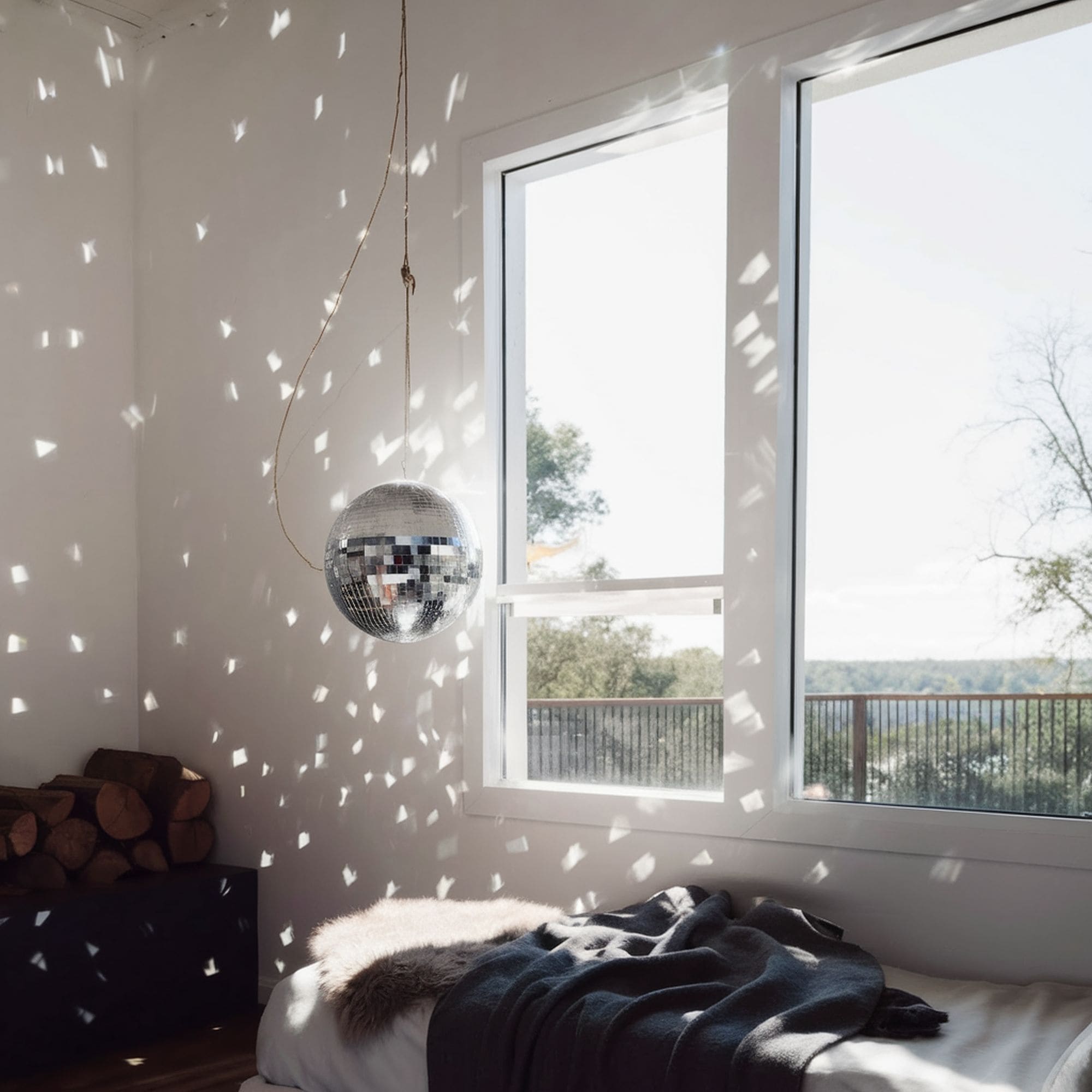 Disco Ball Reflecting Sunlight