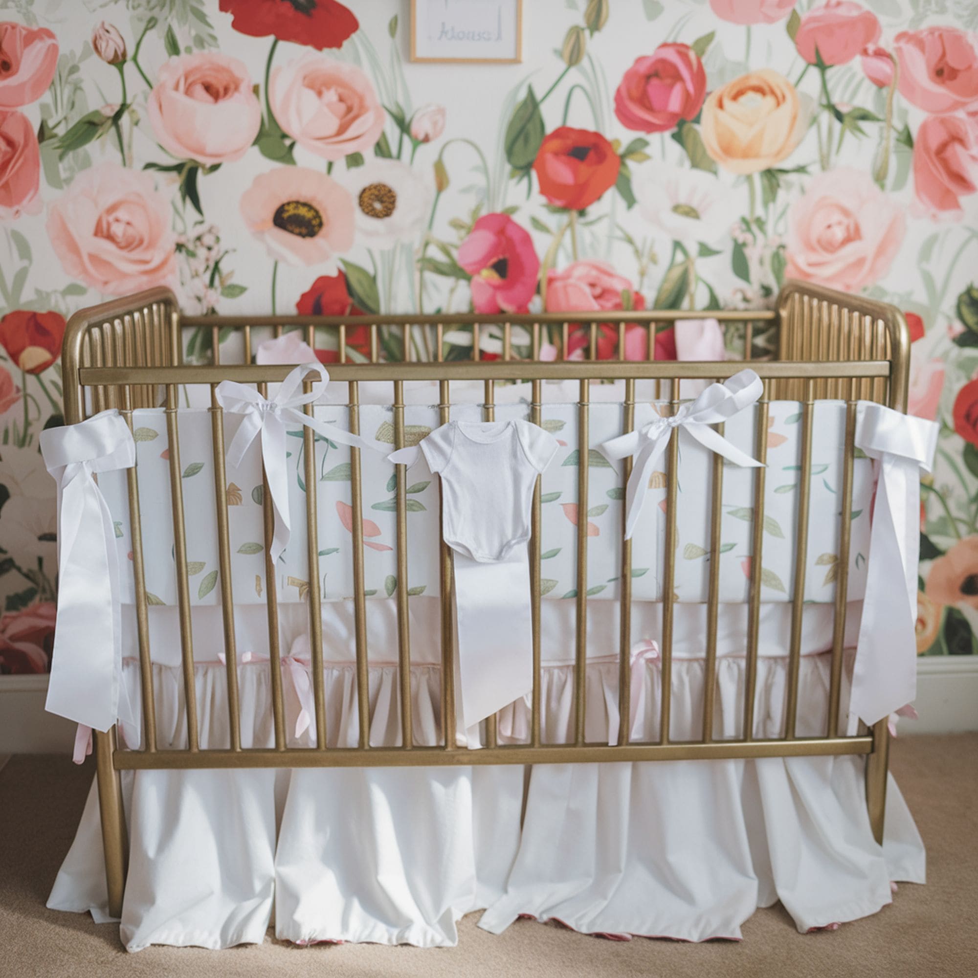 Floral Patterned Nursery Wallpaper