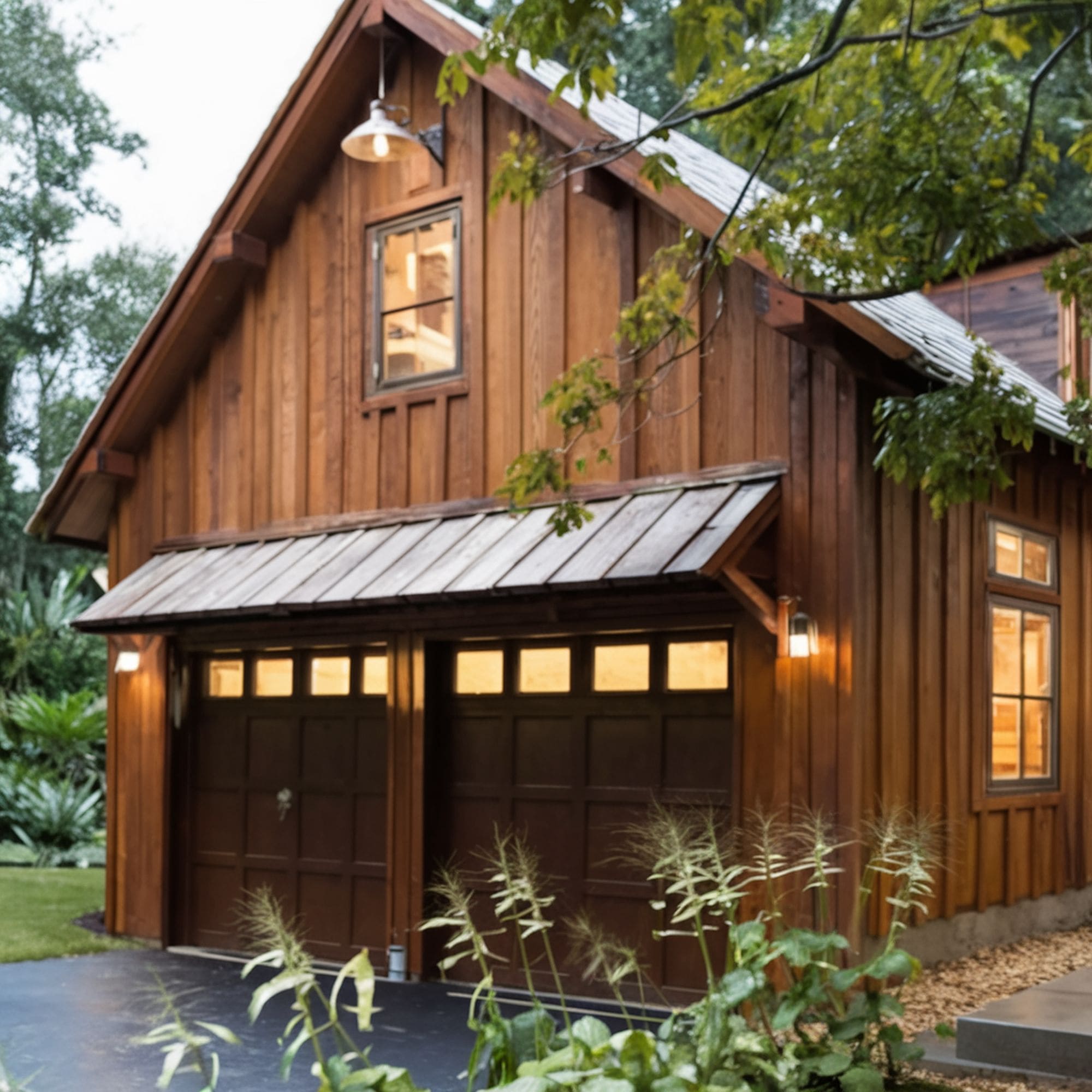 Brown Wood Detached Garage