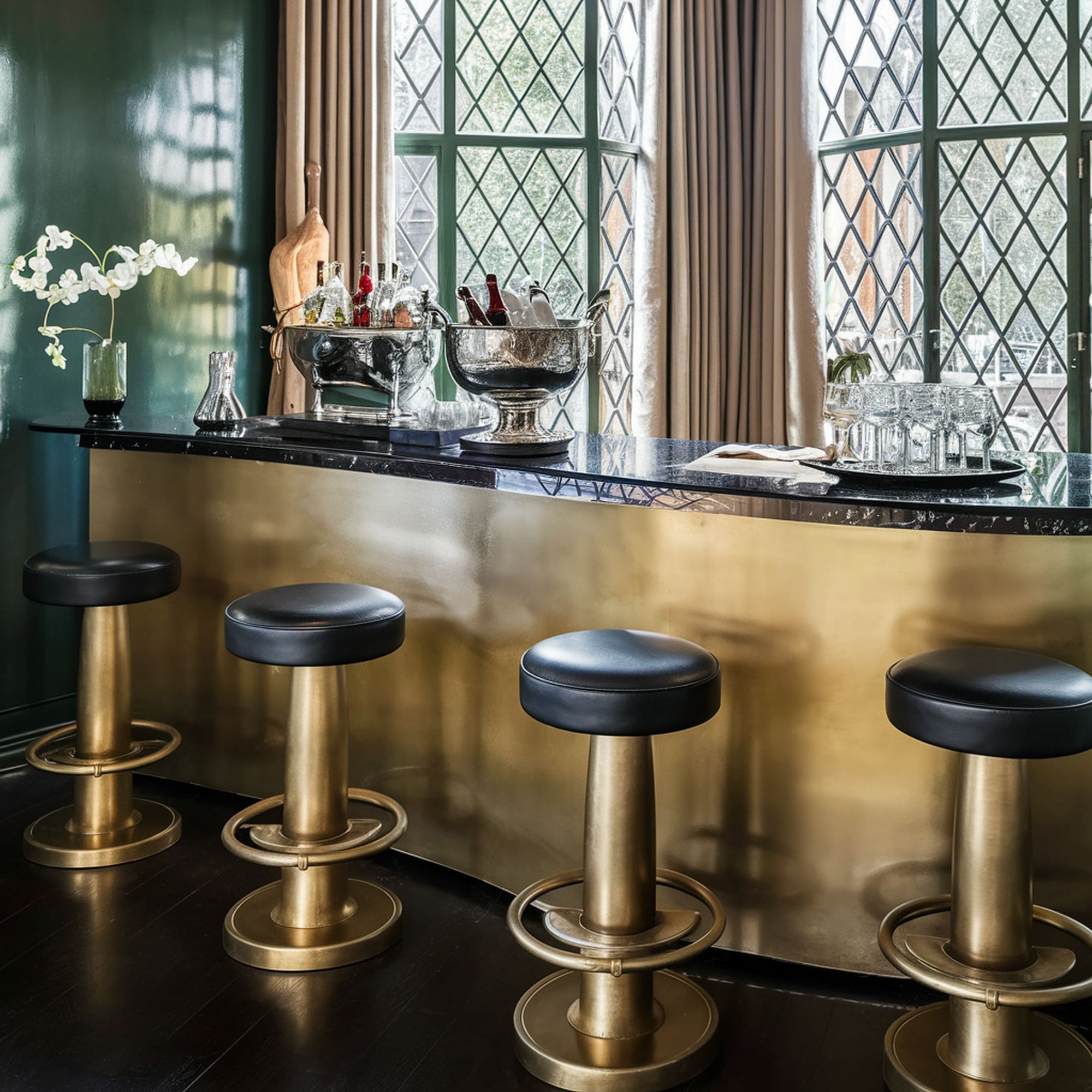 Hollywood Regency Style Bar Area