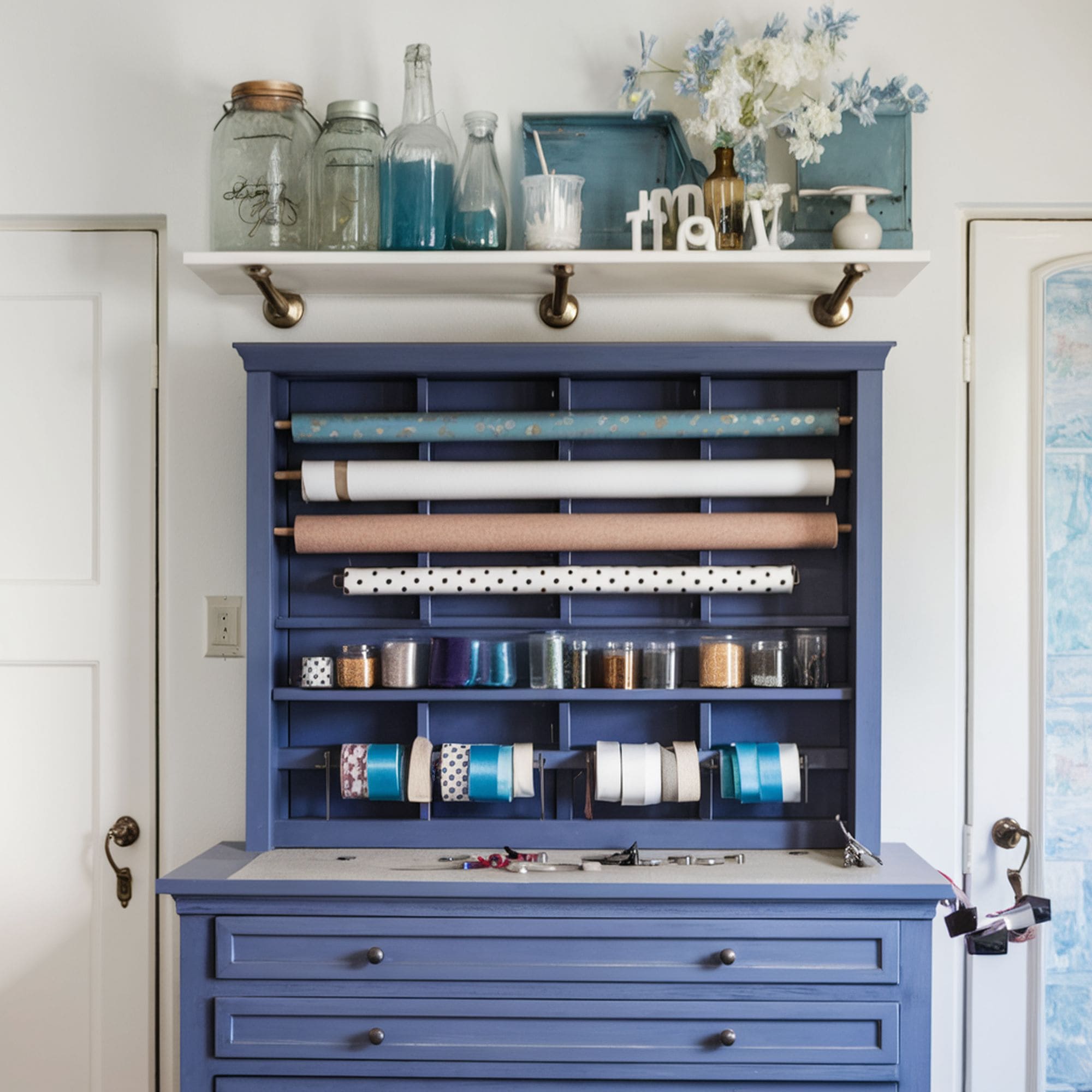 Craft Room With Custom Wrapping Station