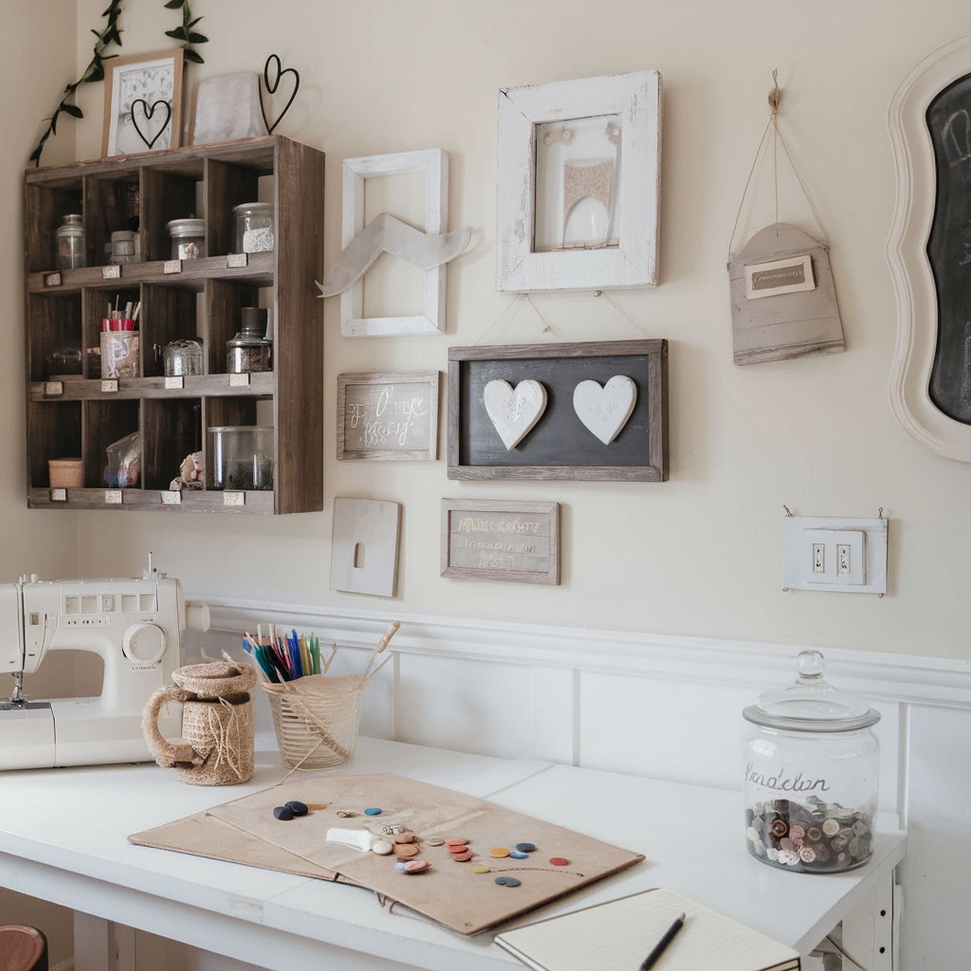 Craft Room With Wall Decorations