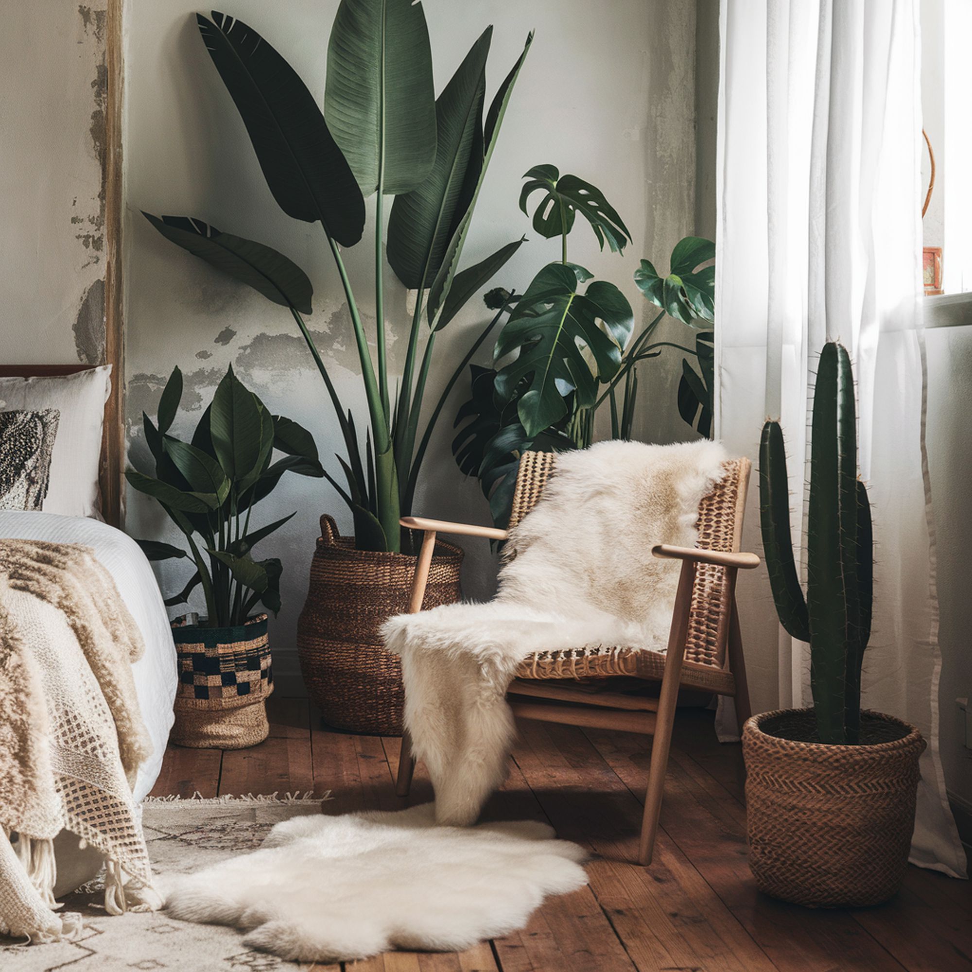 BoHo Bedroom With Plants