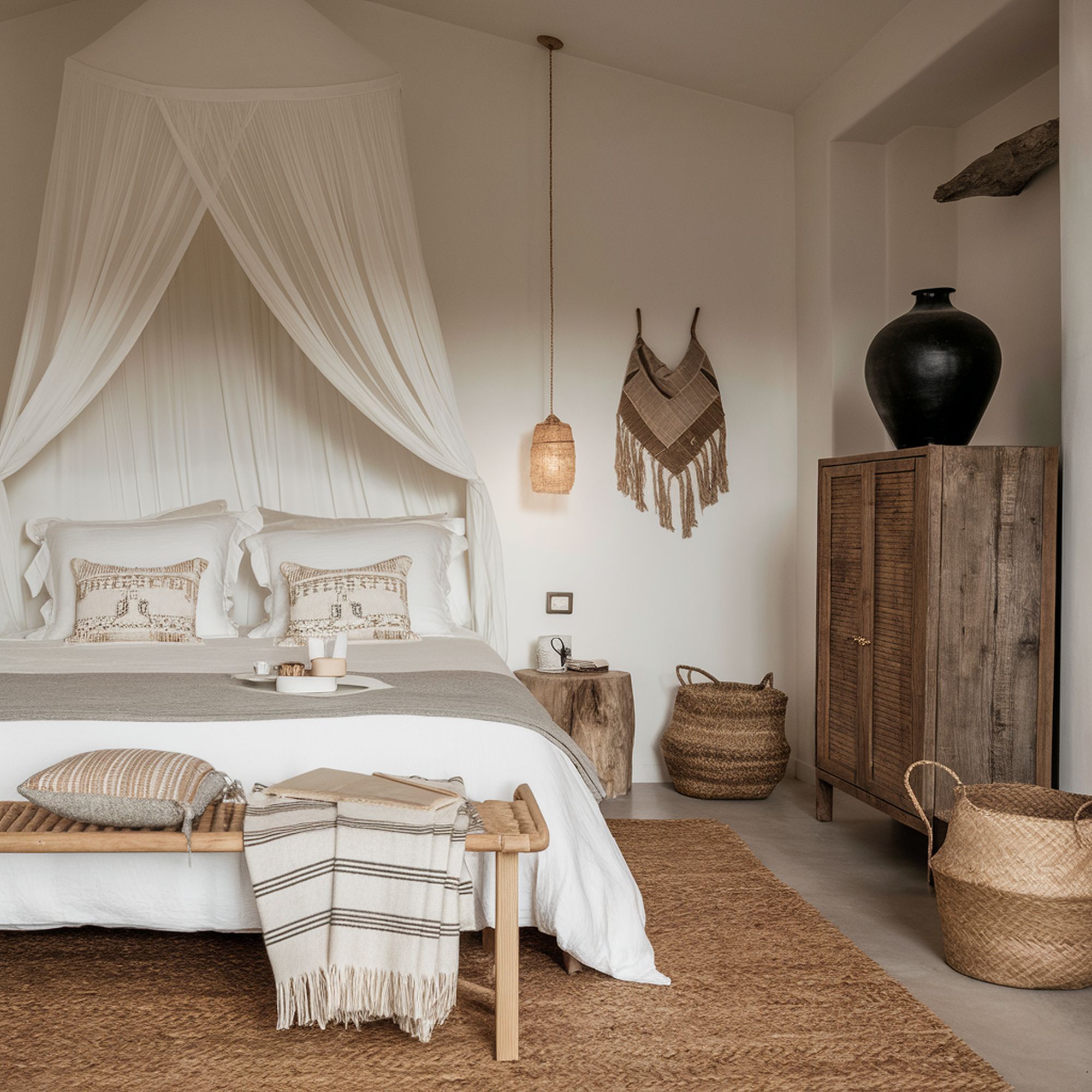 Neutral Toned BoHo Bedroom
