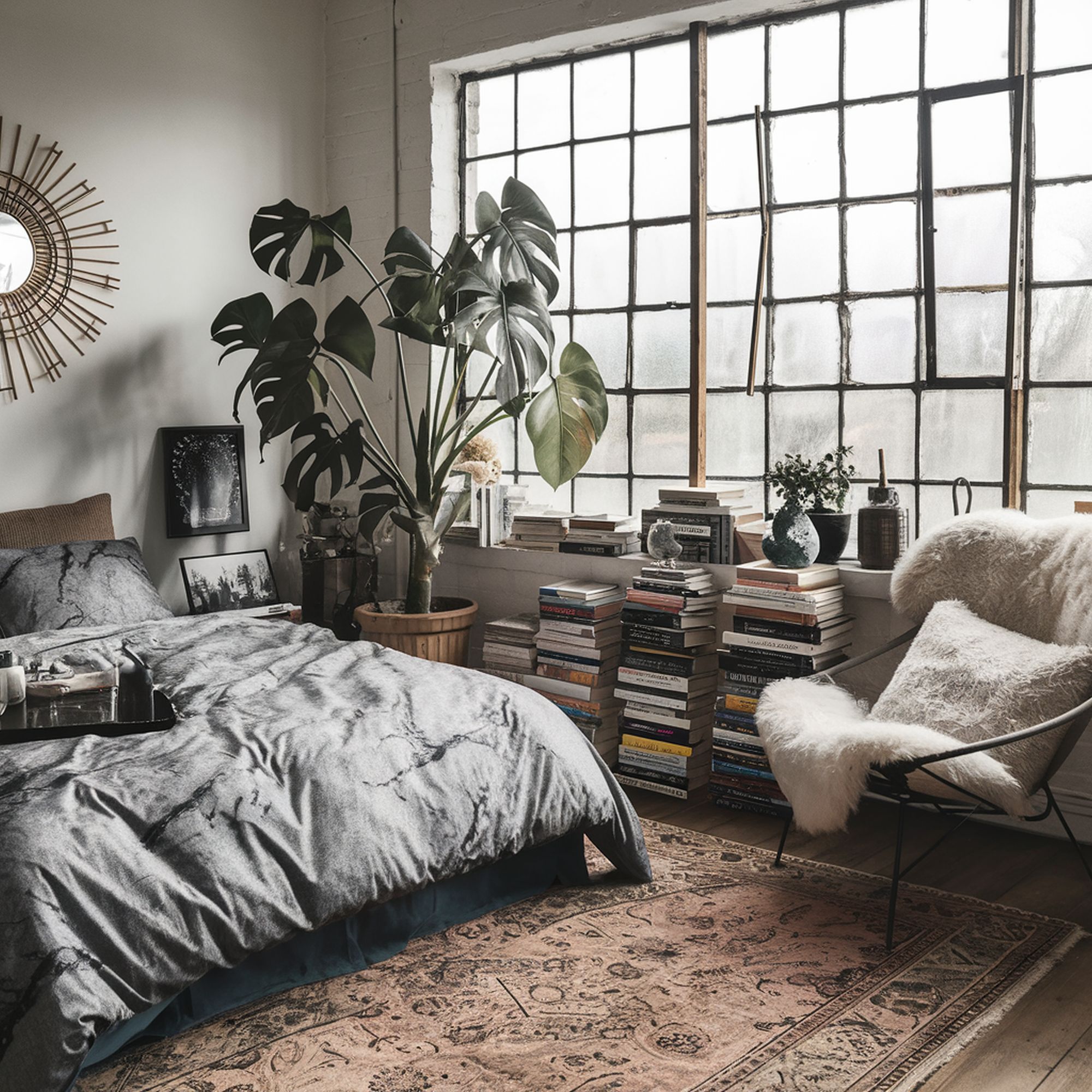 BoHo Bedroom With Books
