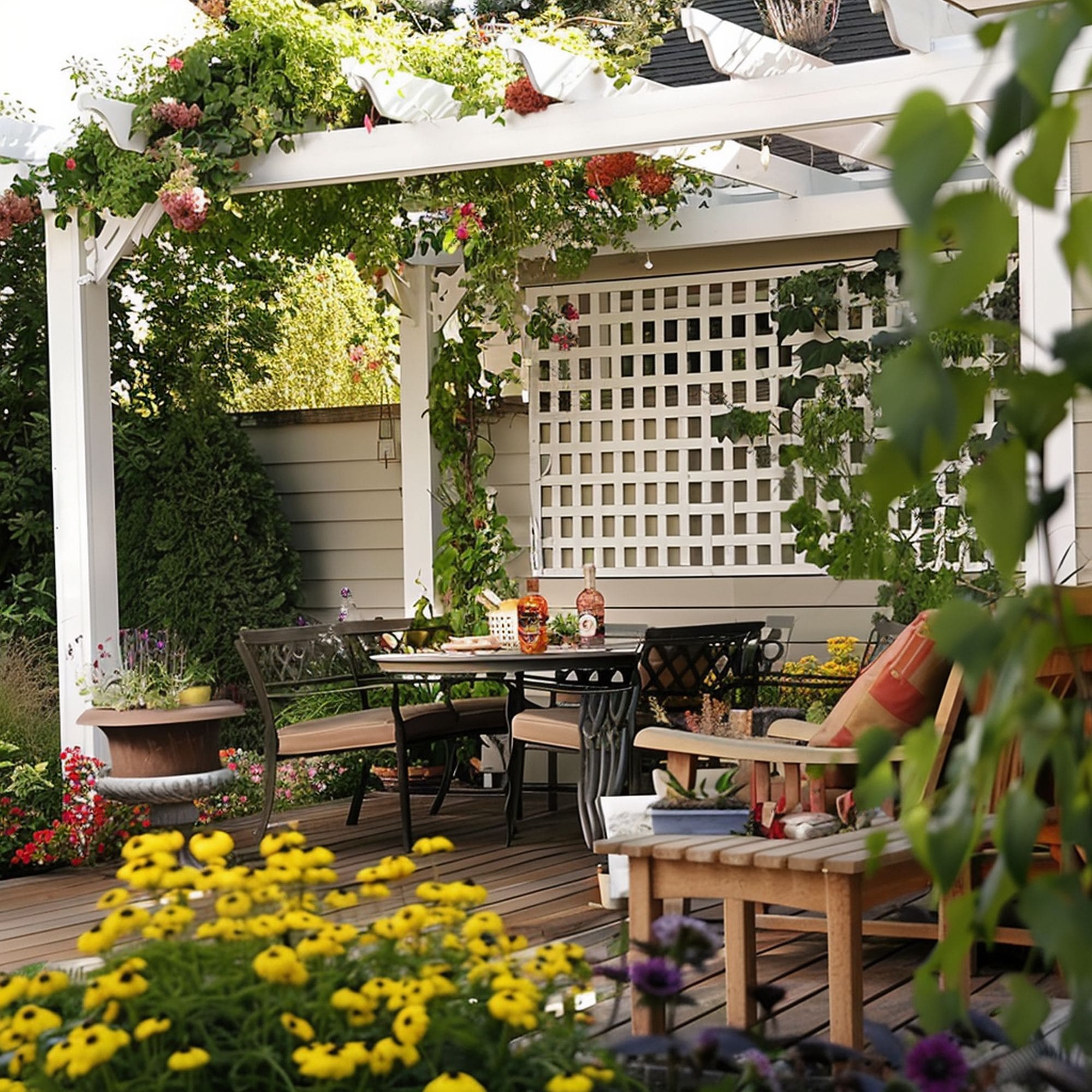 White Pergola Style Structure