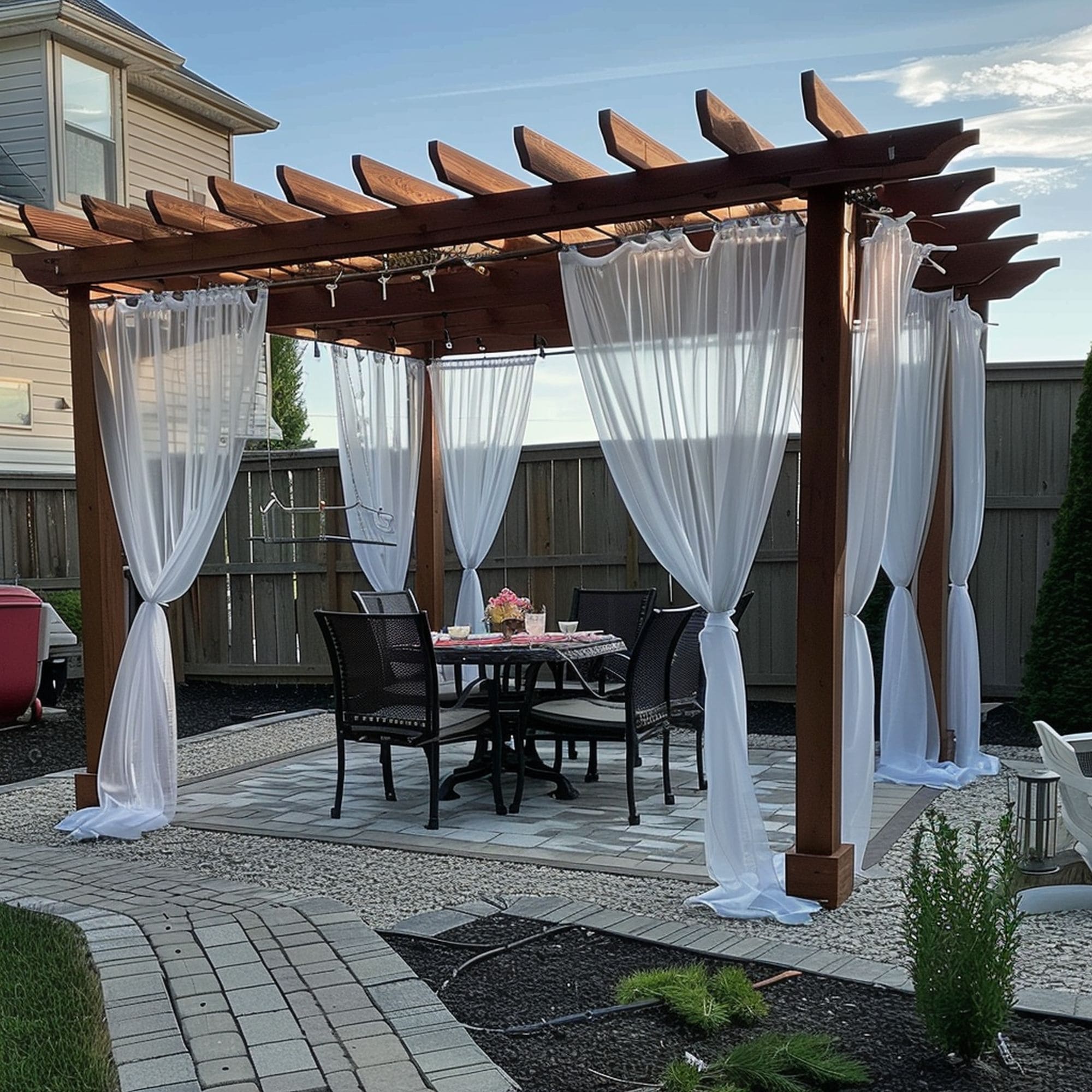 Pergola With Side Curtains