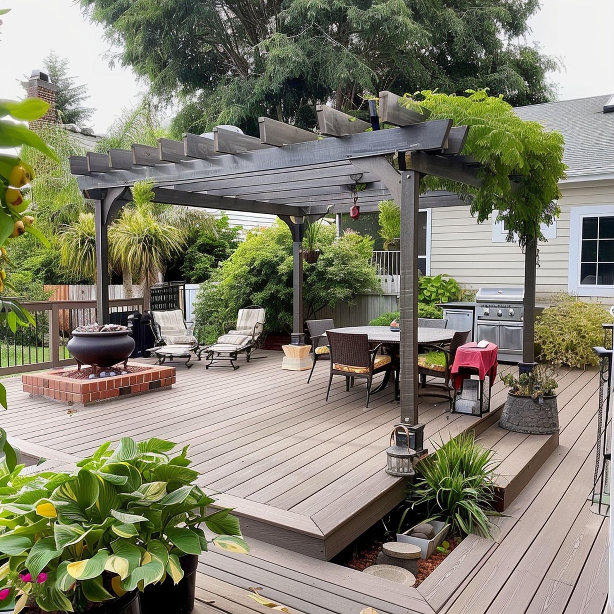 Pergola With a Deck