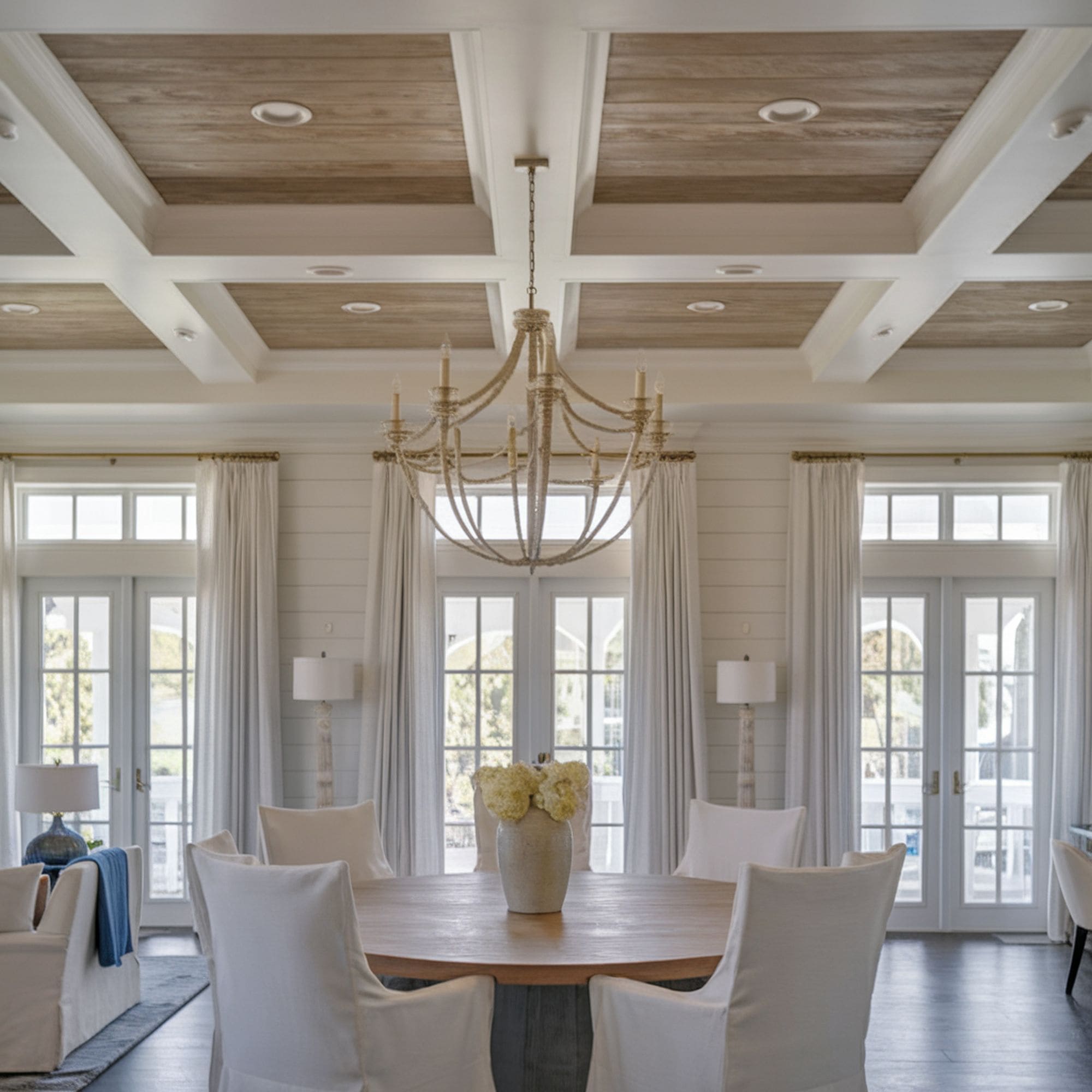 Coffered Ceiling Featuring Lights