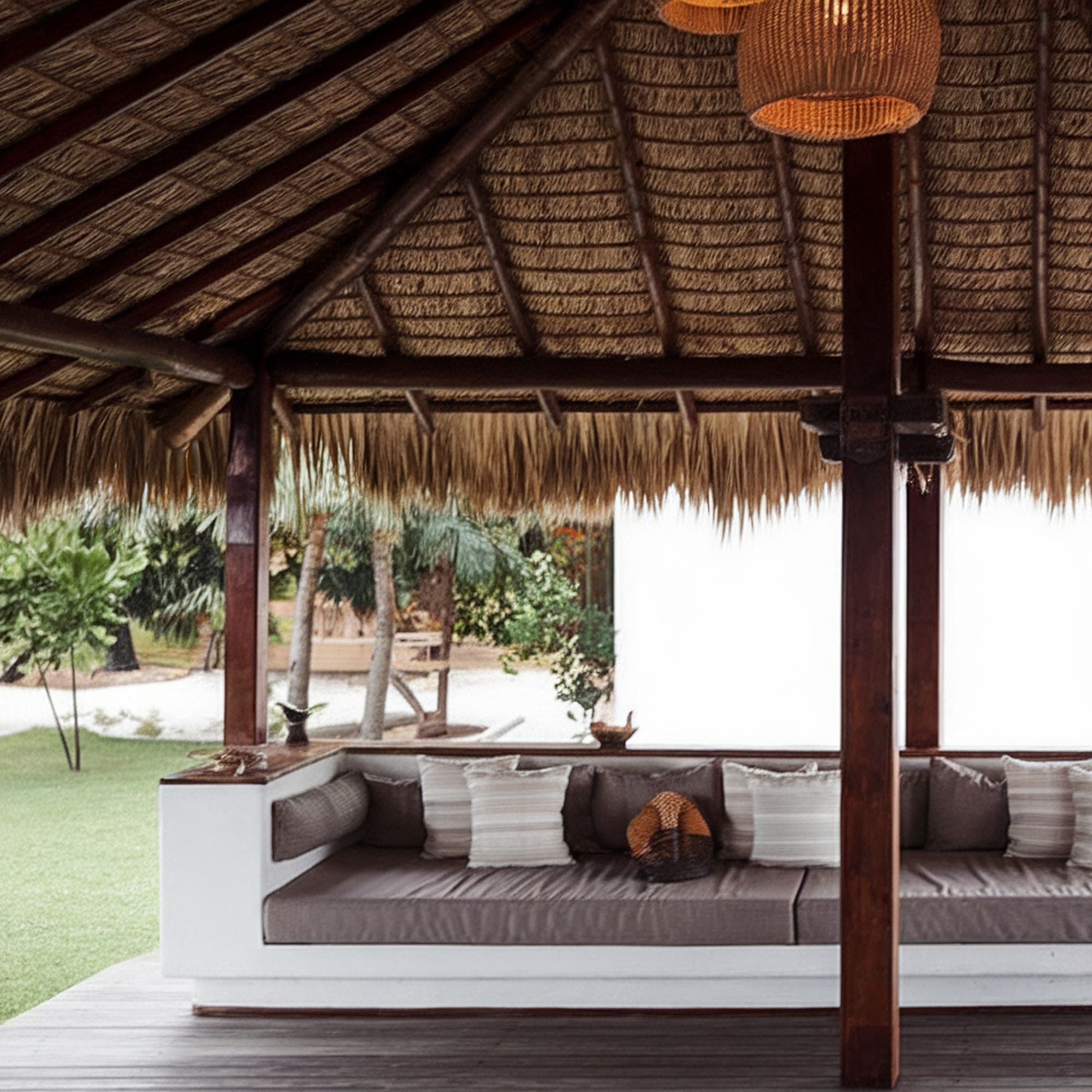 Patio With Straw Roof