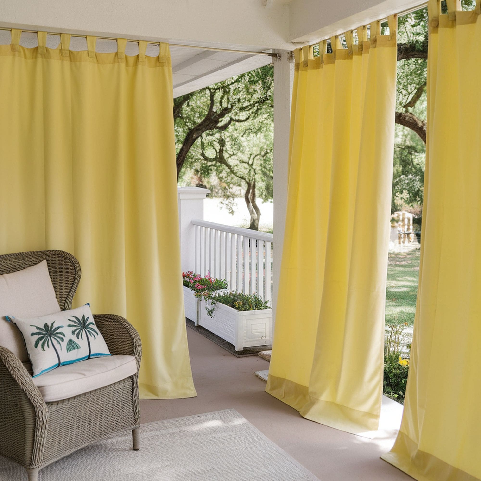 Patio With Yellow Curtains