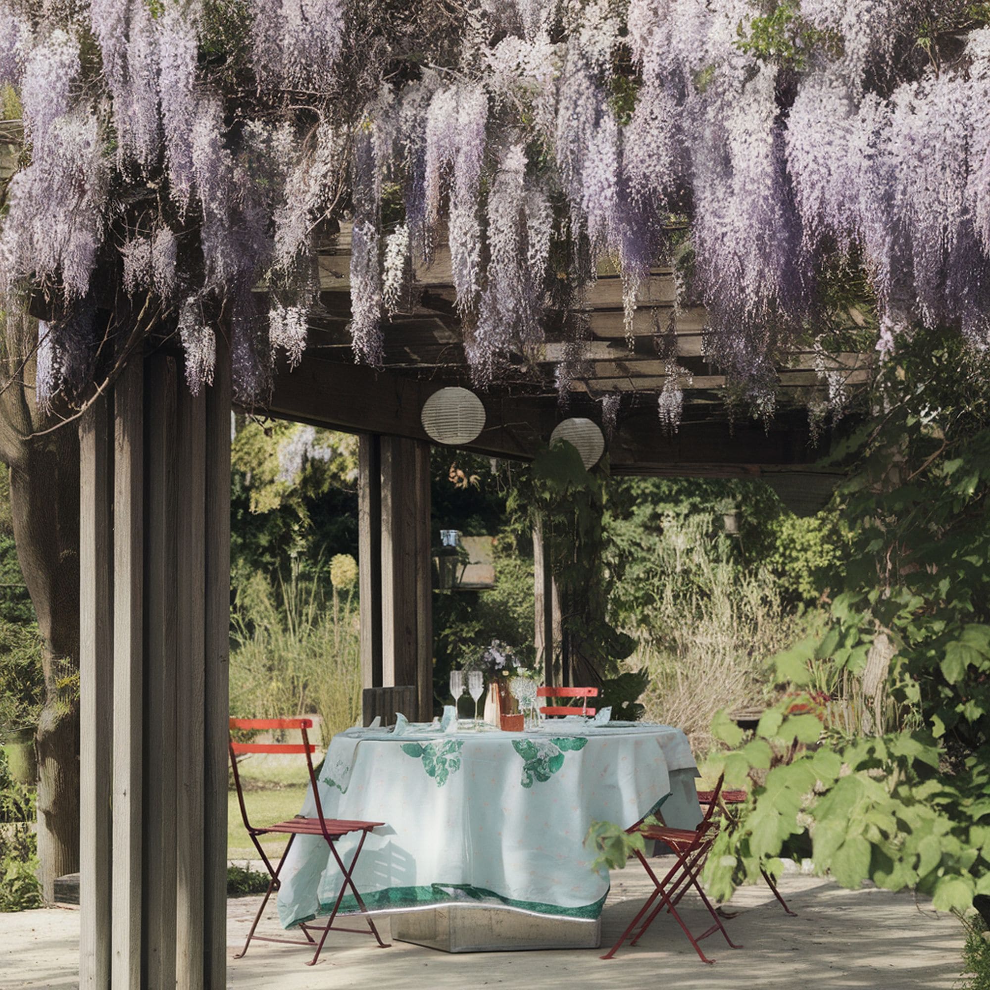 Patio With Wisteria Plants