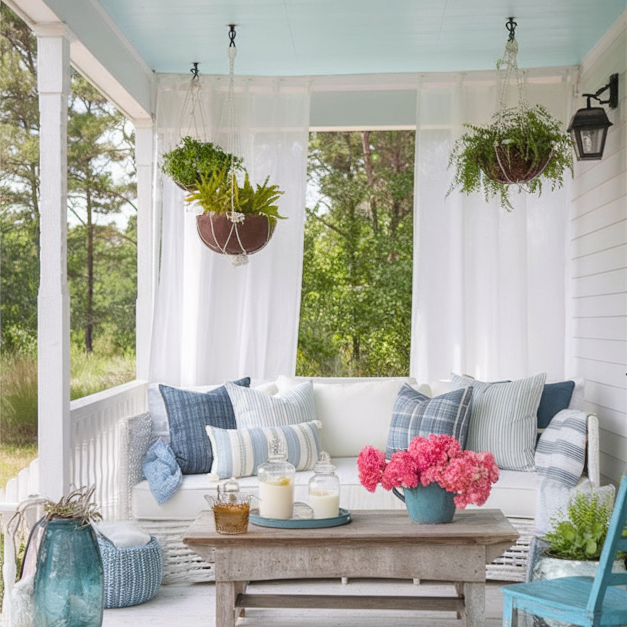 Patio With Painted Ceiling