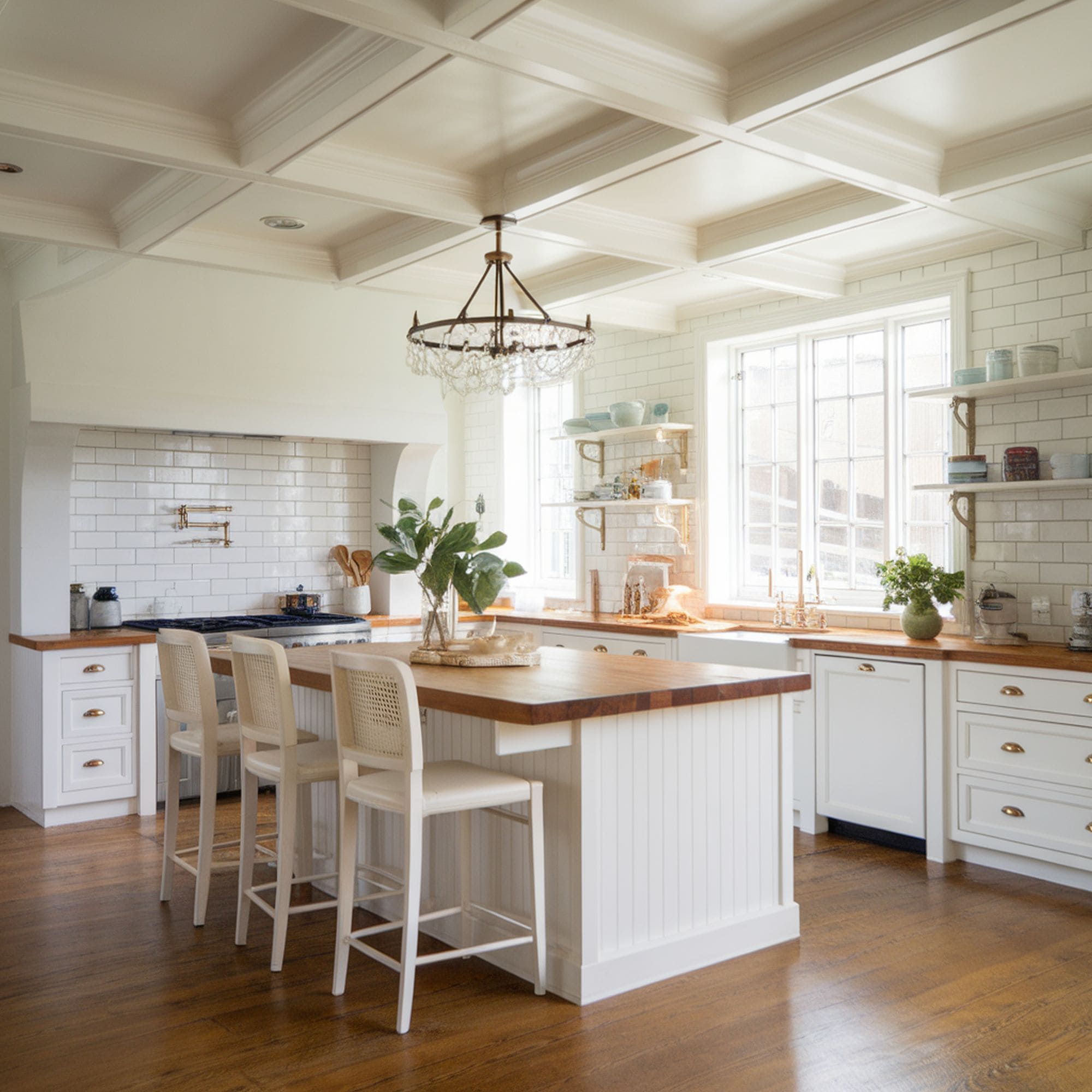 White Coffered Ceiling