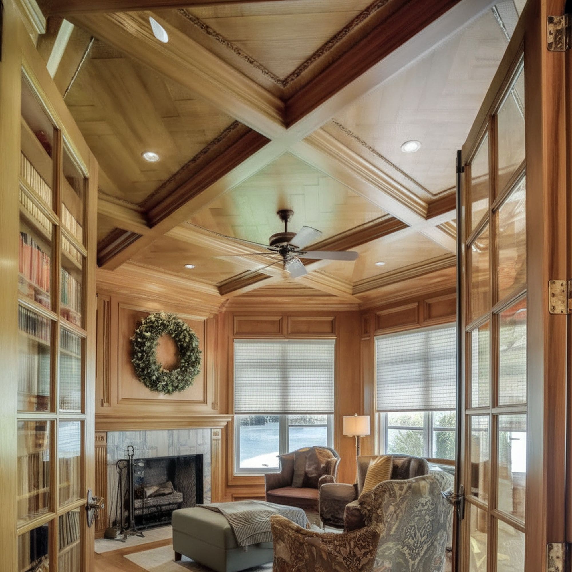 Wooden Coffered Ceiling