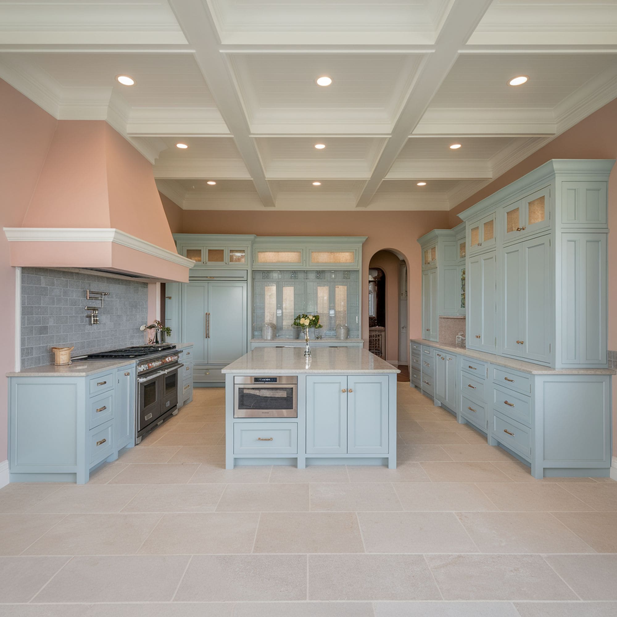 Coastal Style Coffered Ceiling