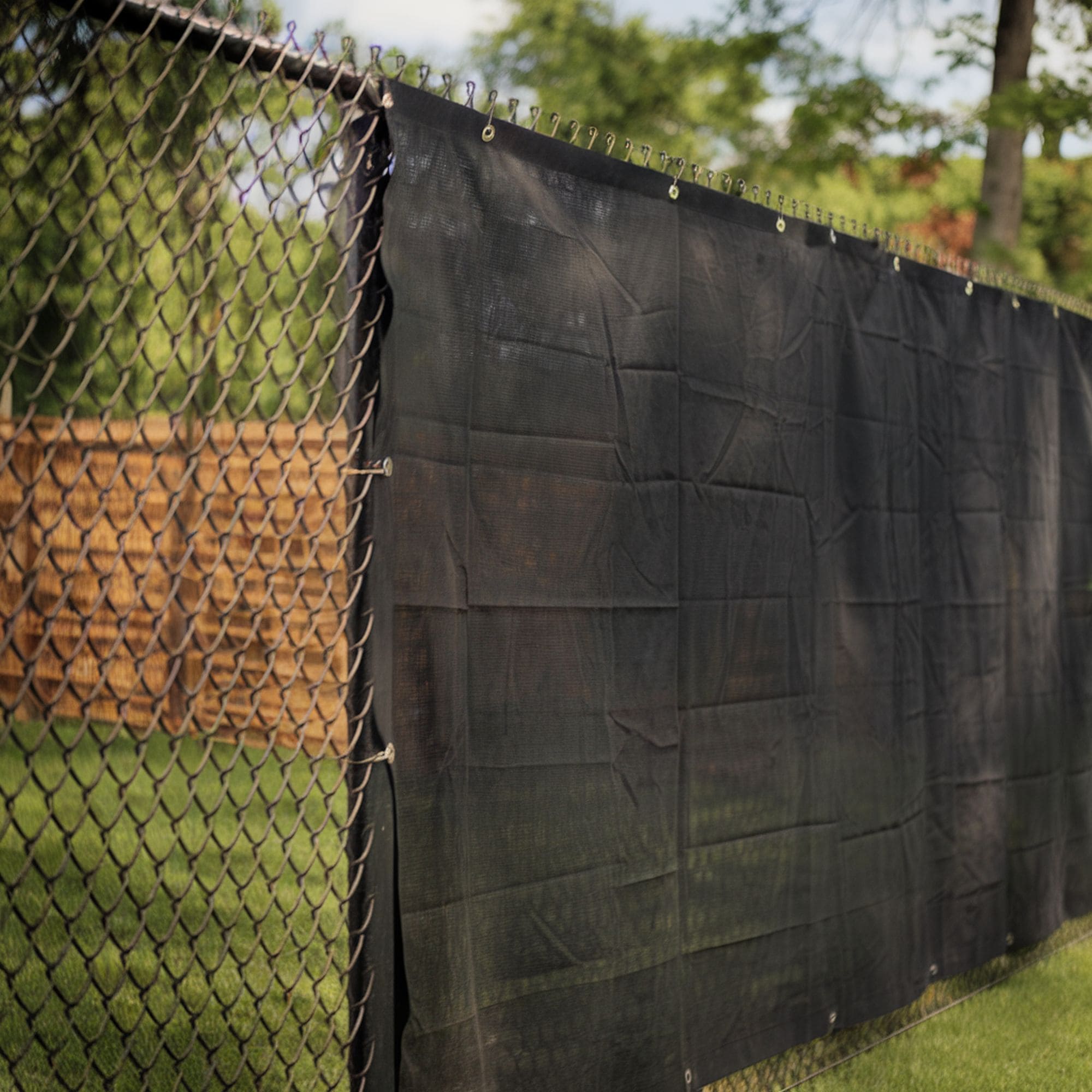 Covered Chain Link Privacy Fence