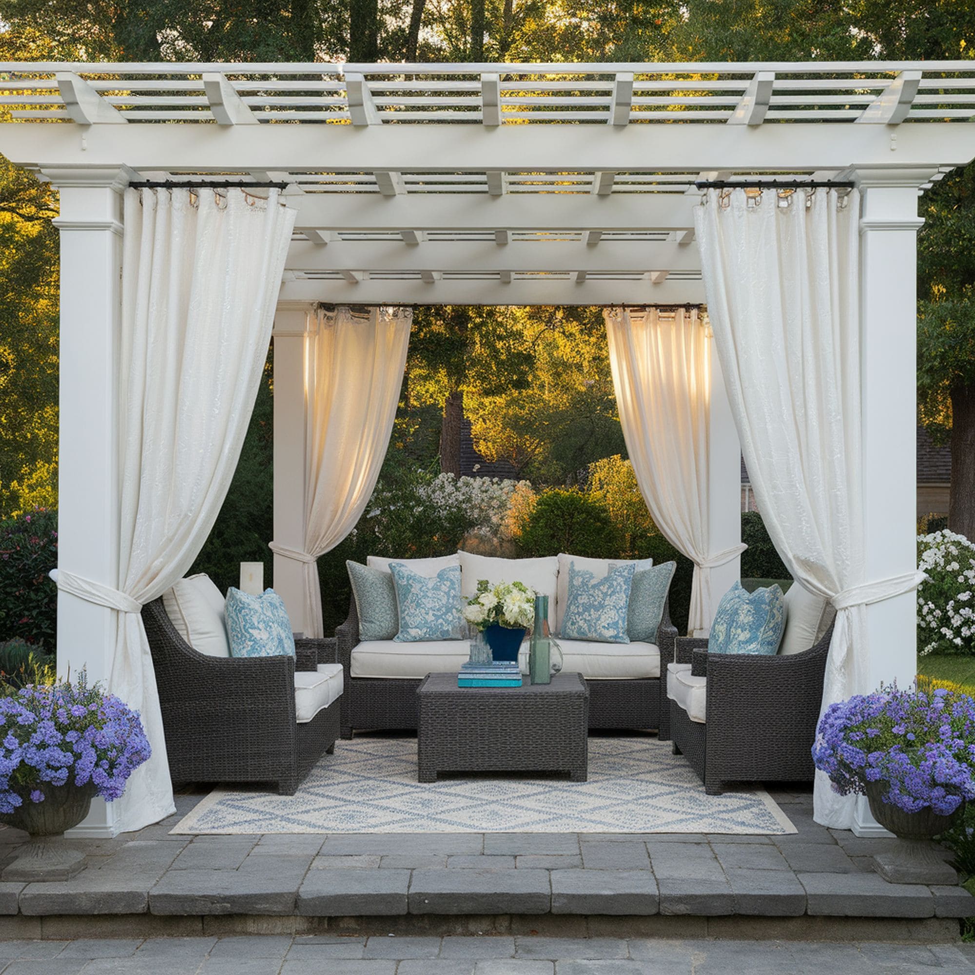 Pergola With Privacy Focused Design