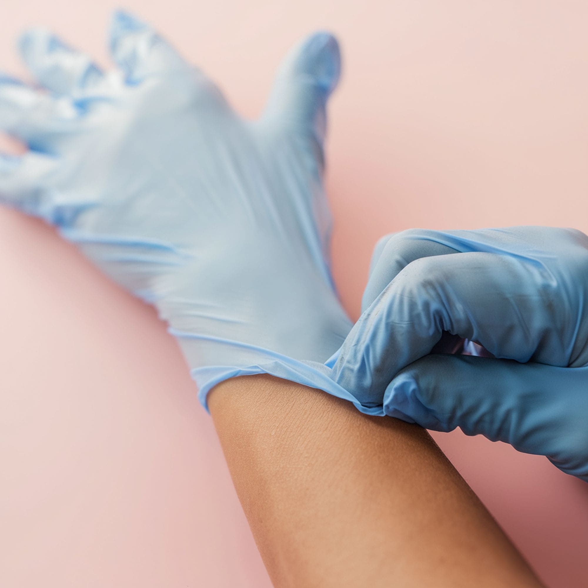 Putting on Protective Gloves