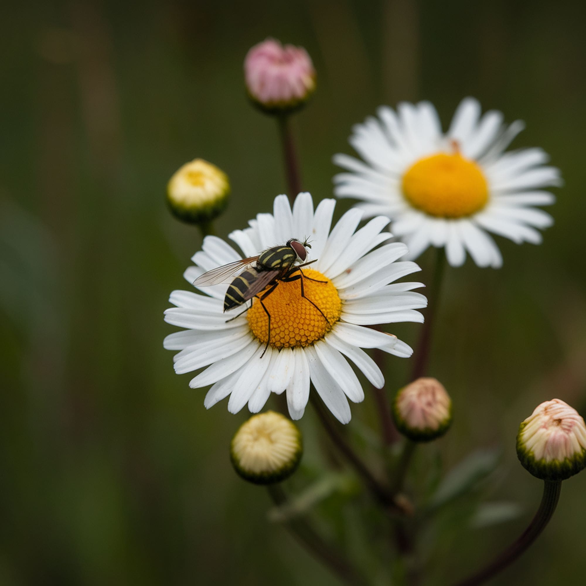 Fly on Daisy Flower