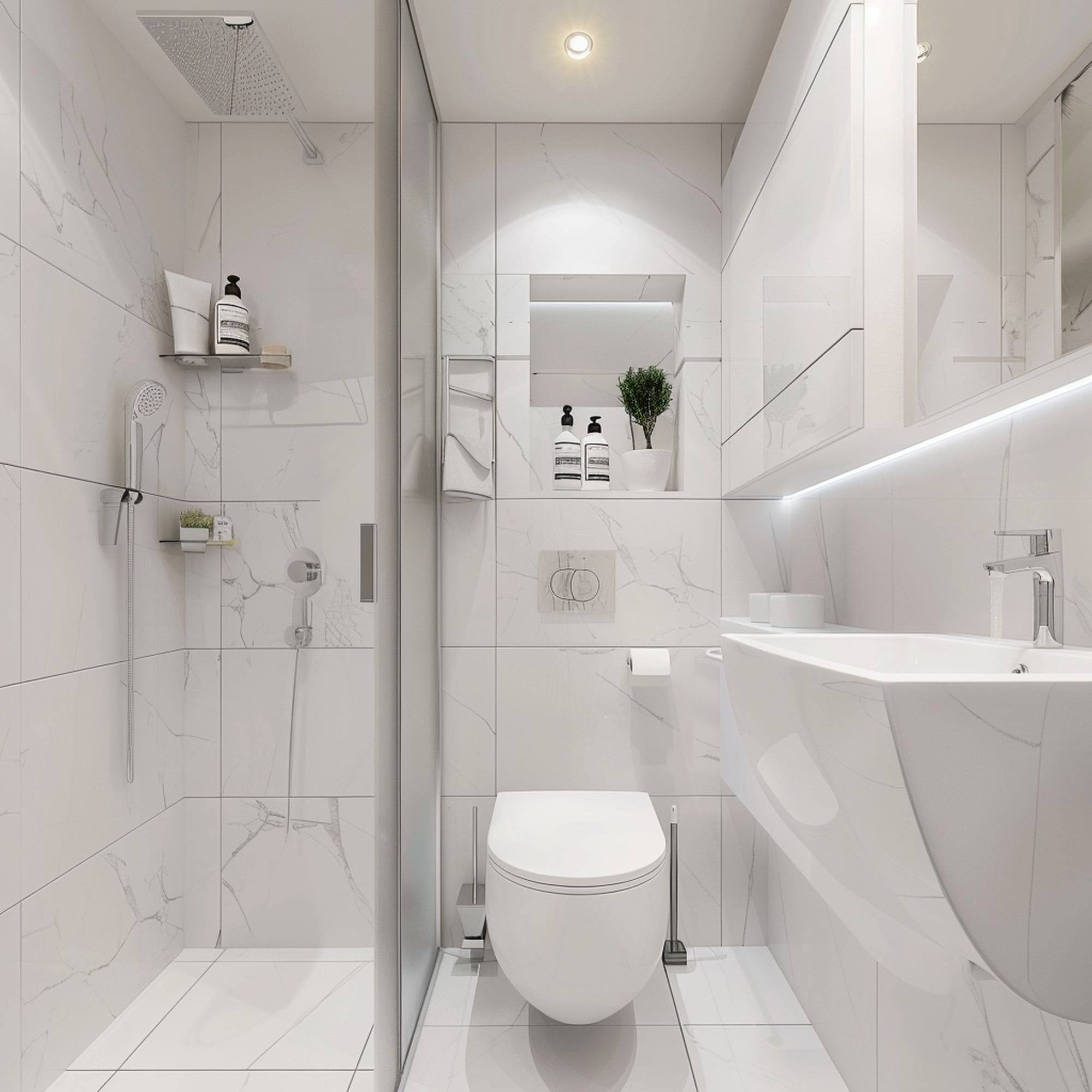 Pure White Small Bathroom