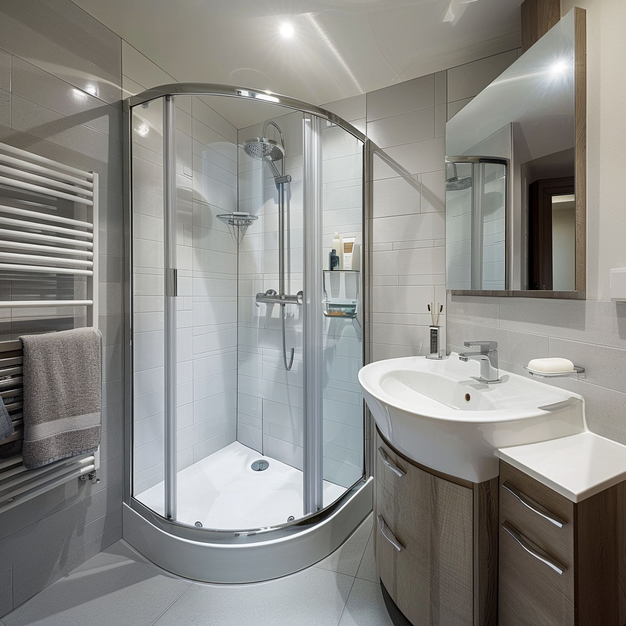 Small Bathroom With Curved Elements