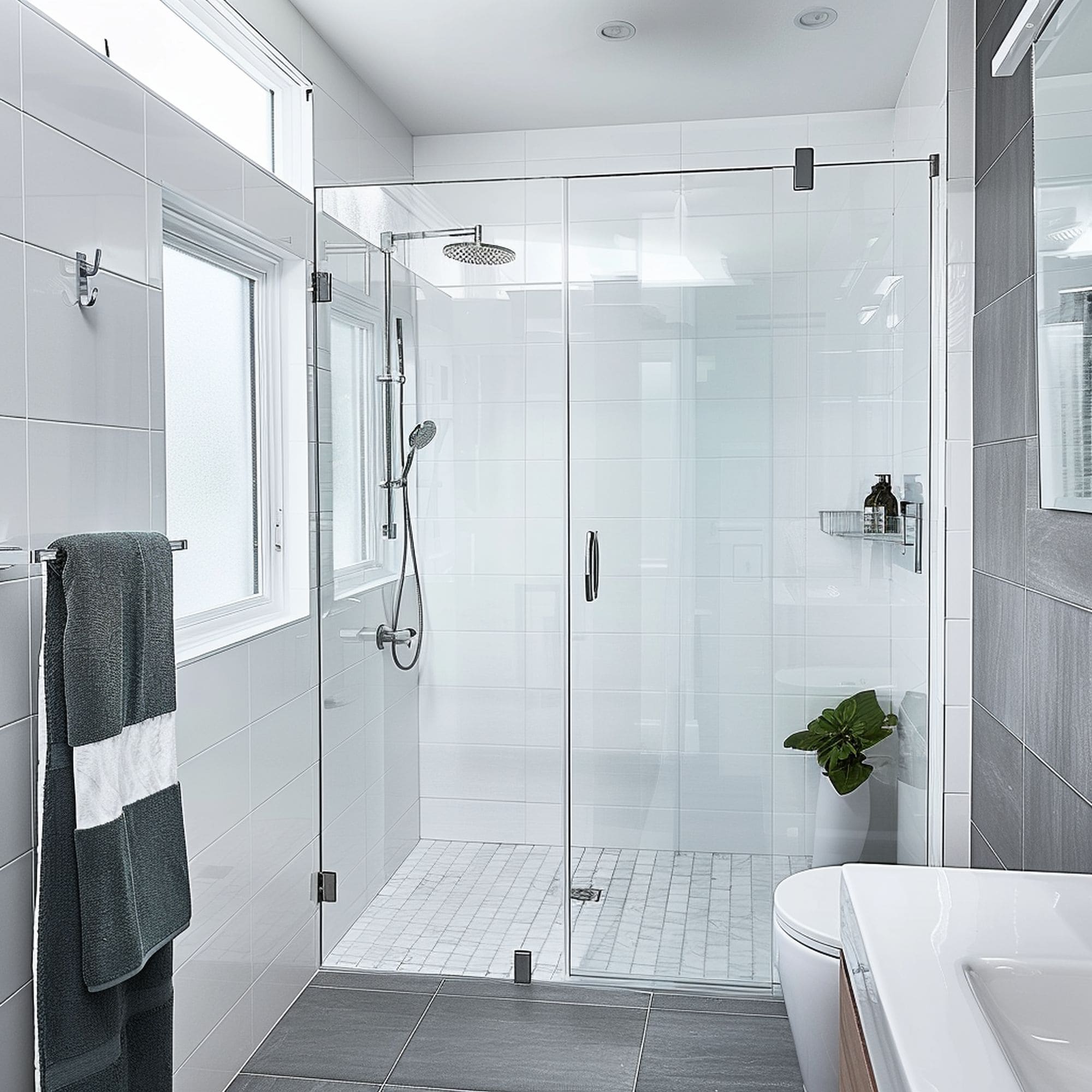 Small Bathroom With Glass Shower