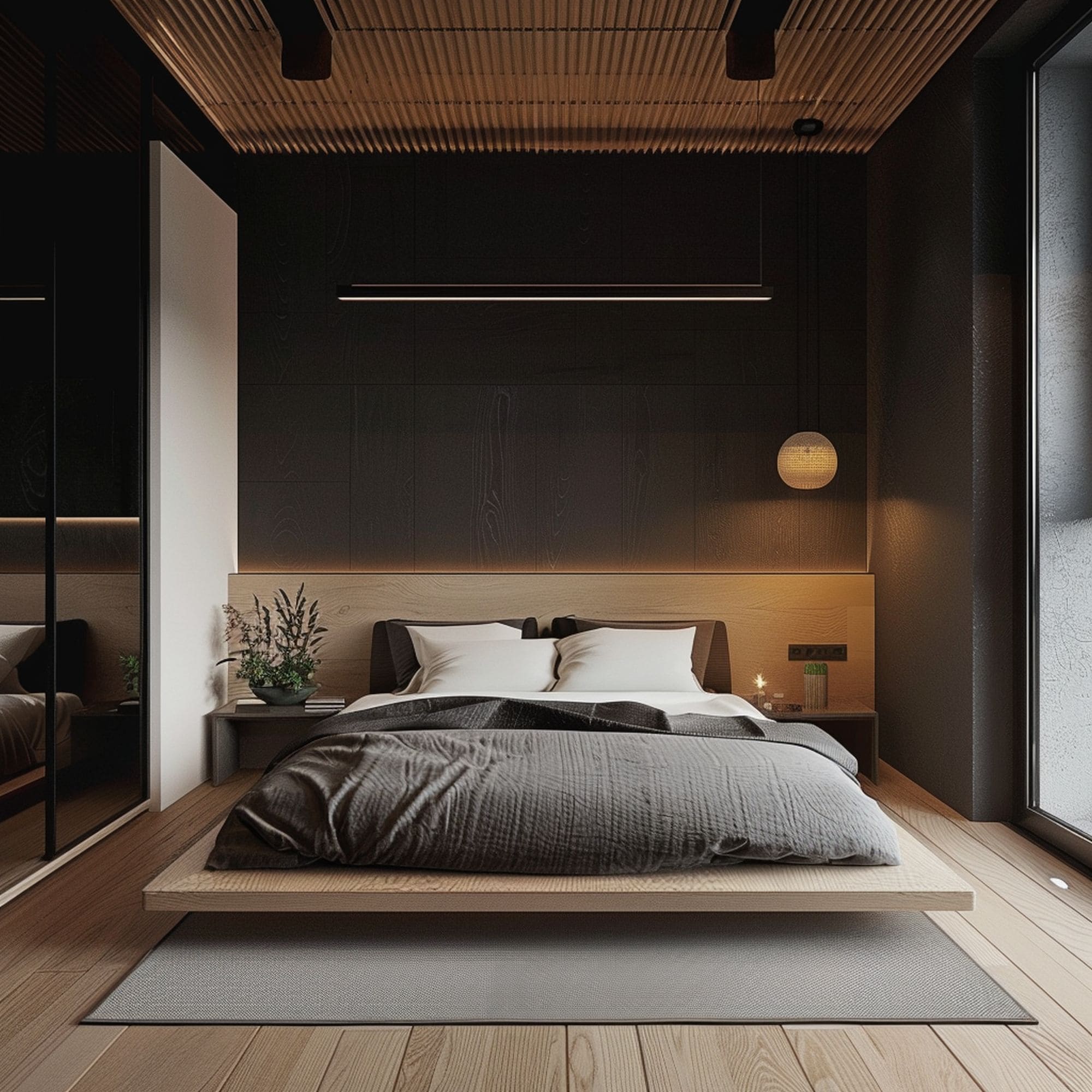 Modern Sleek Japandi Bedroom