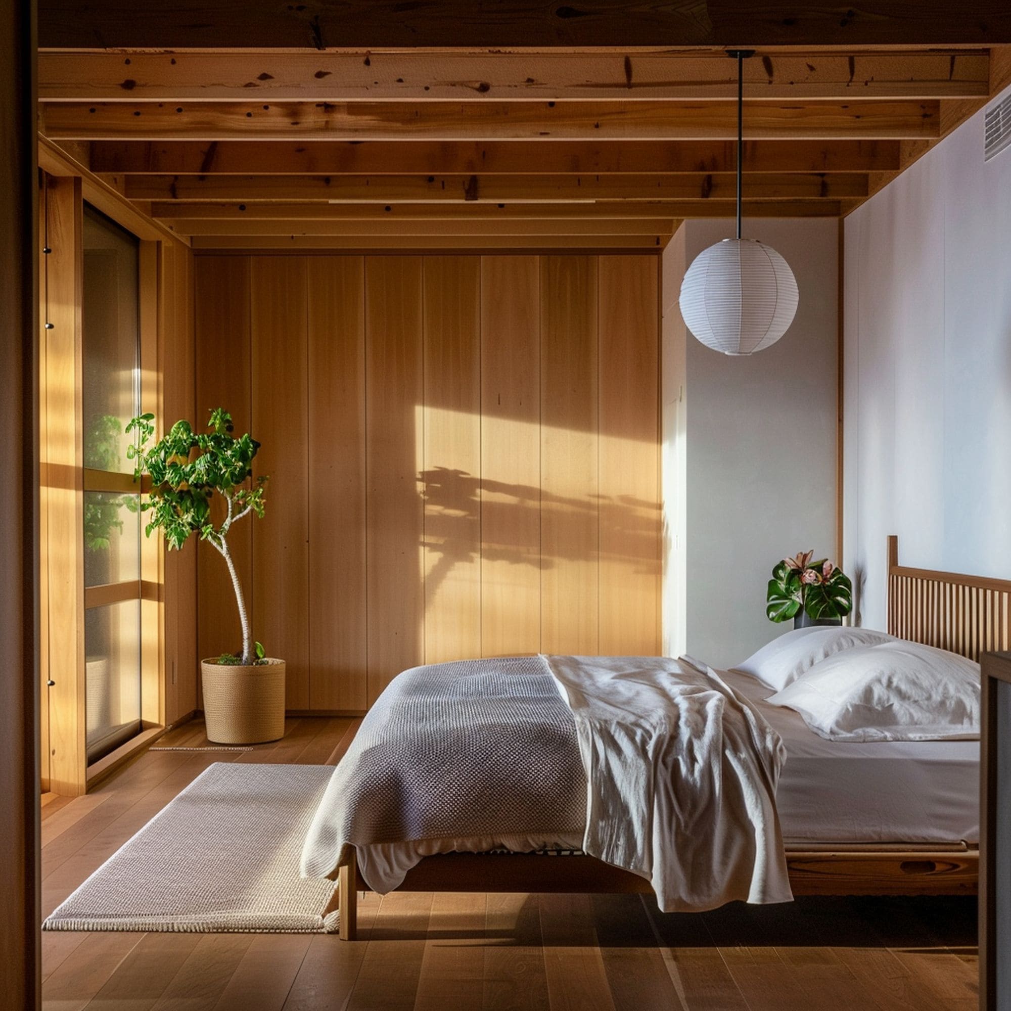 Calm and Peaceful Japandi Bedroom