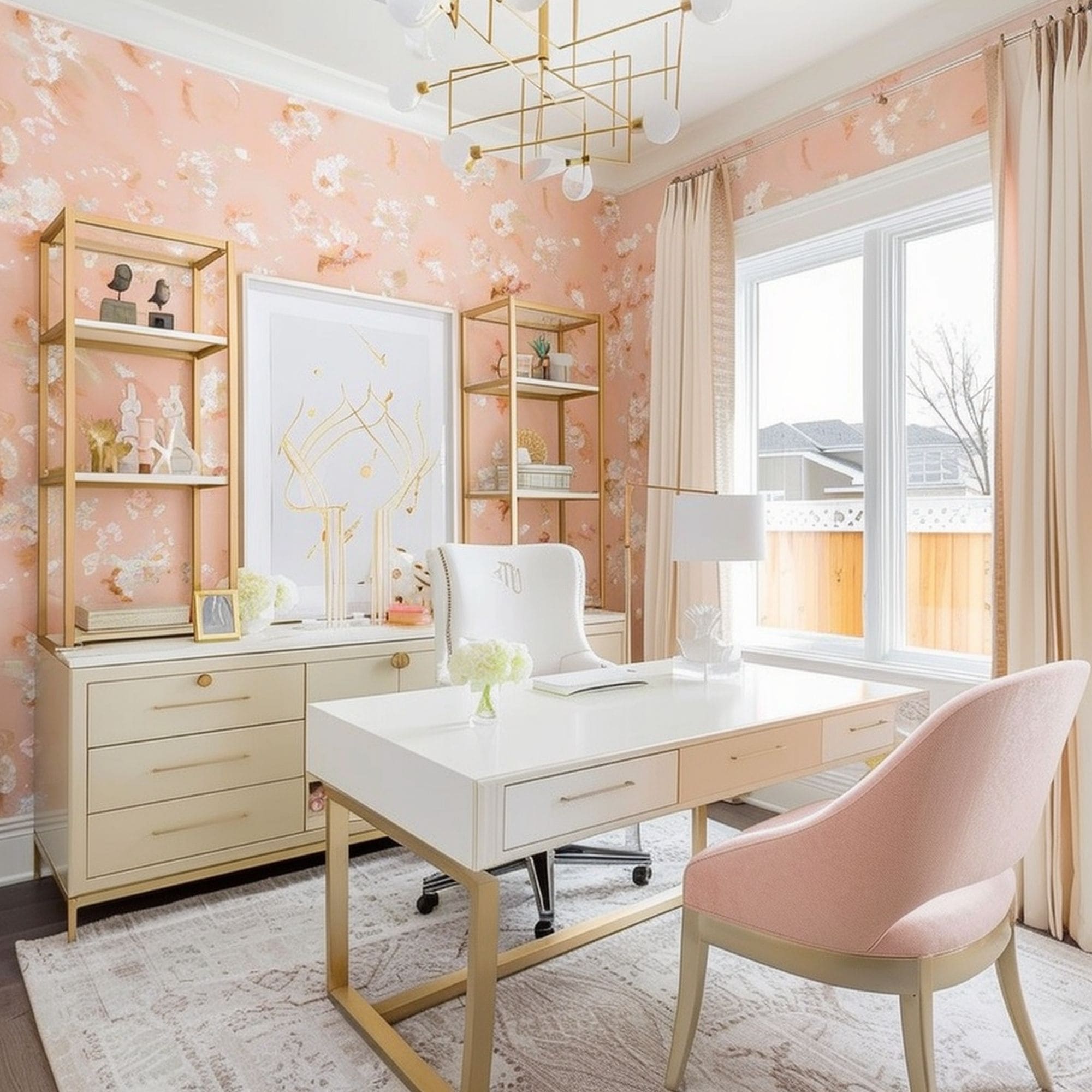Peachy Coral Home Office