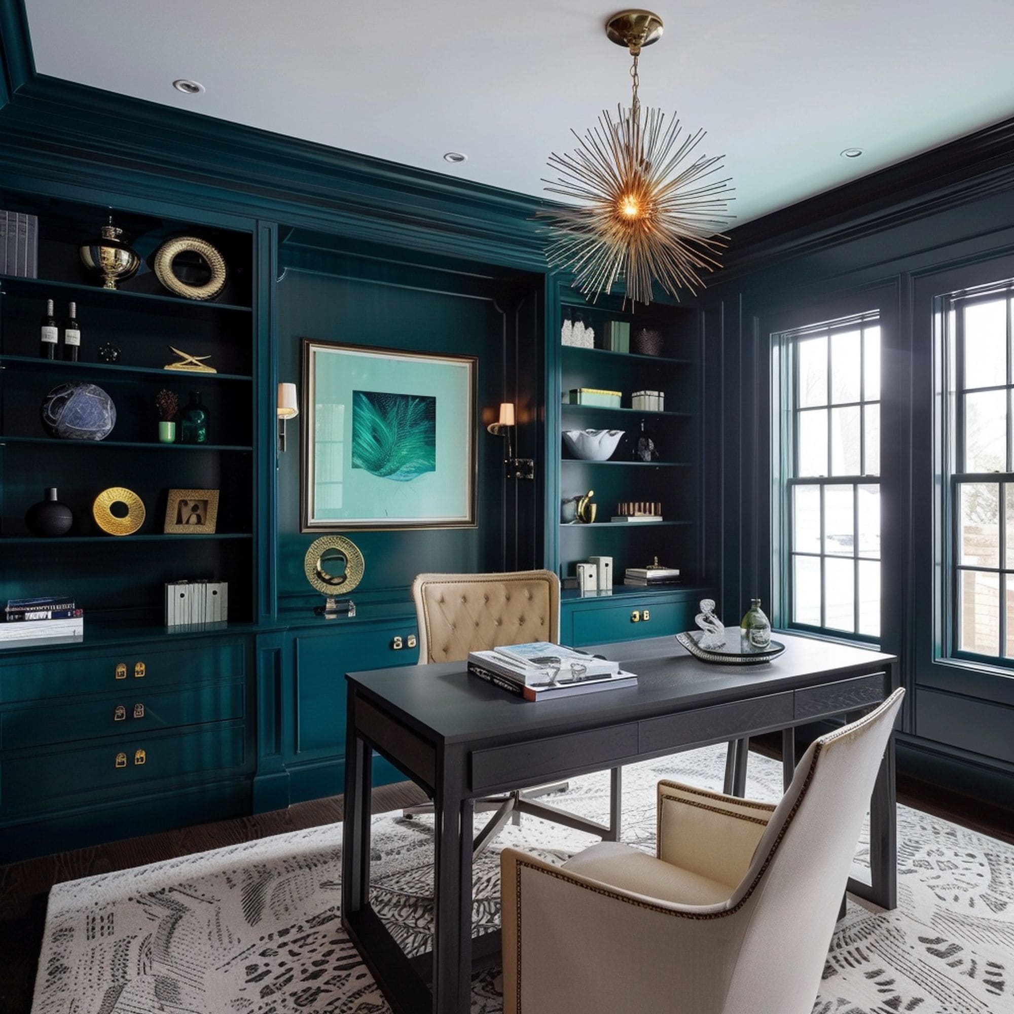 Dark Teal Home Office