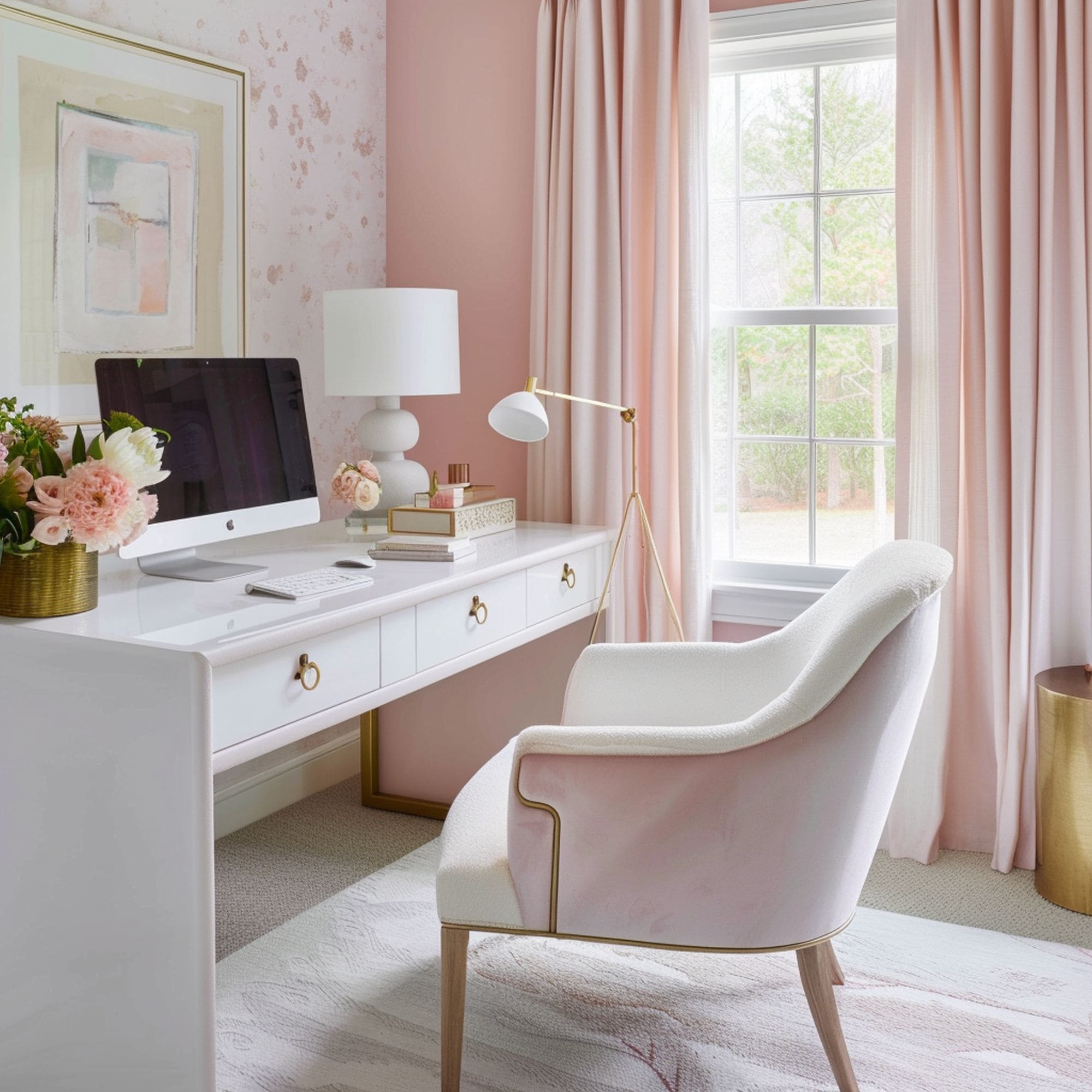 Soft Pink Home Office