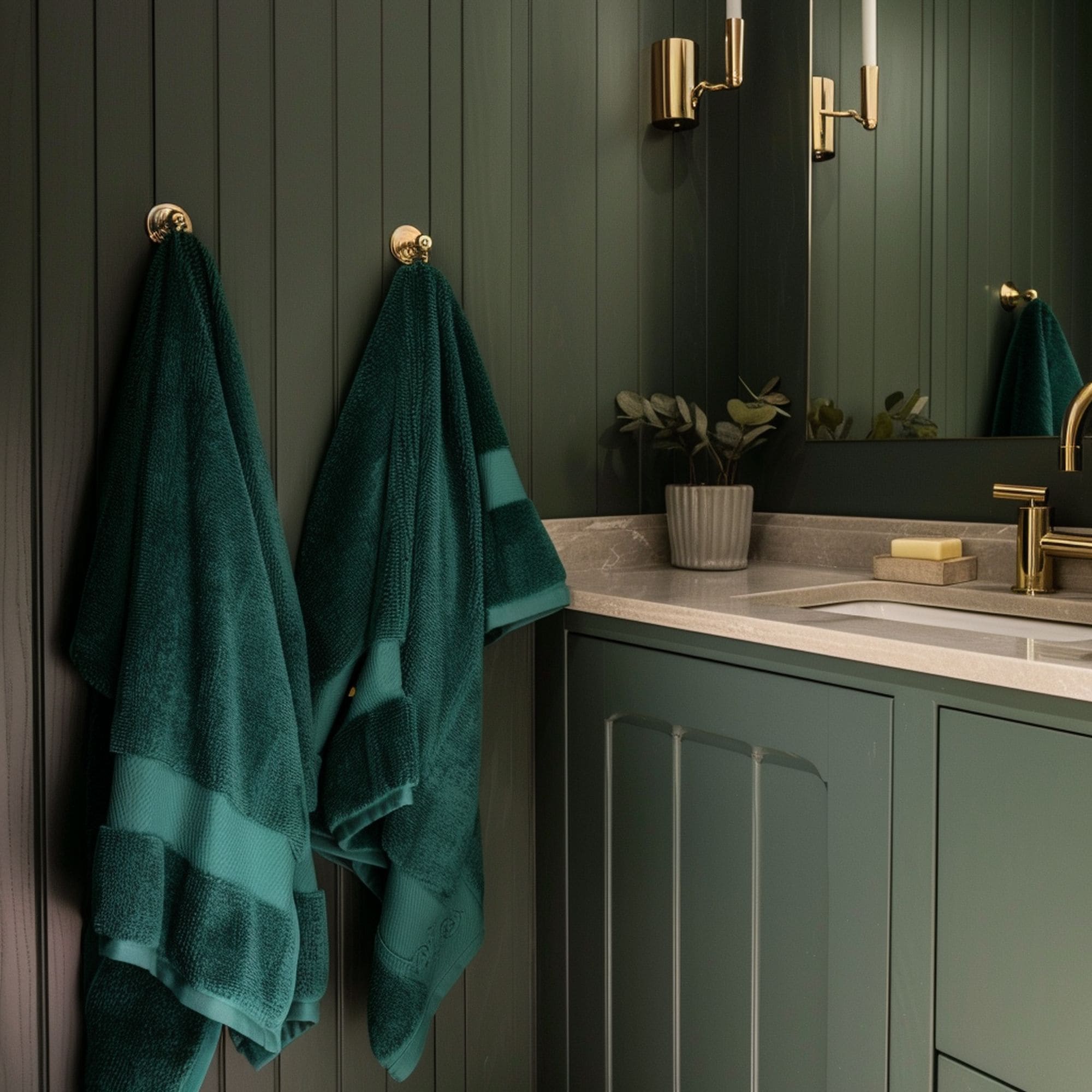 Moody Green Bathroom