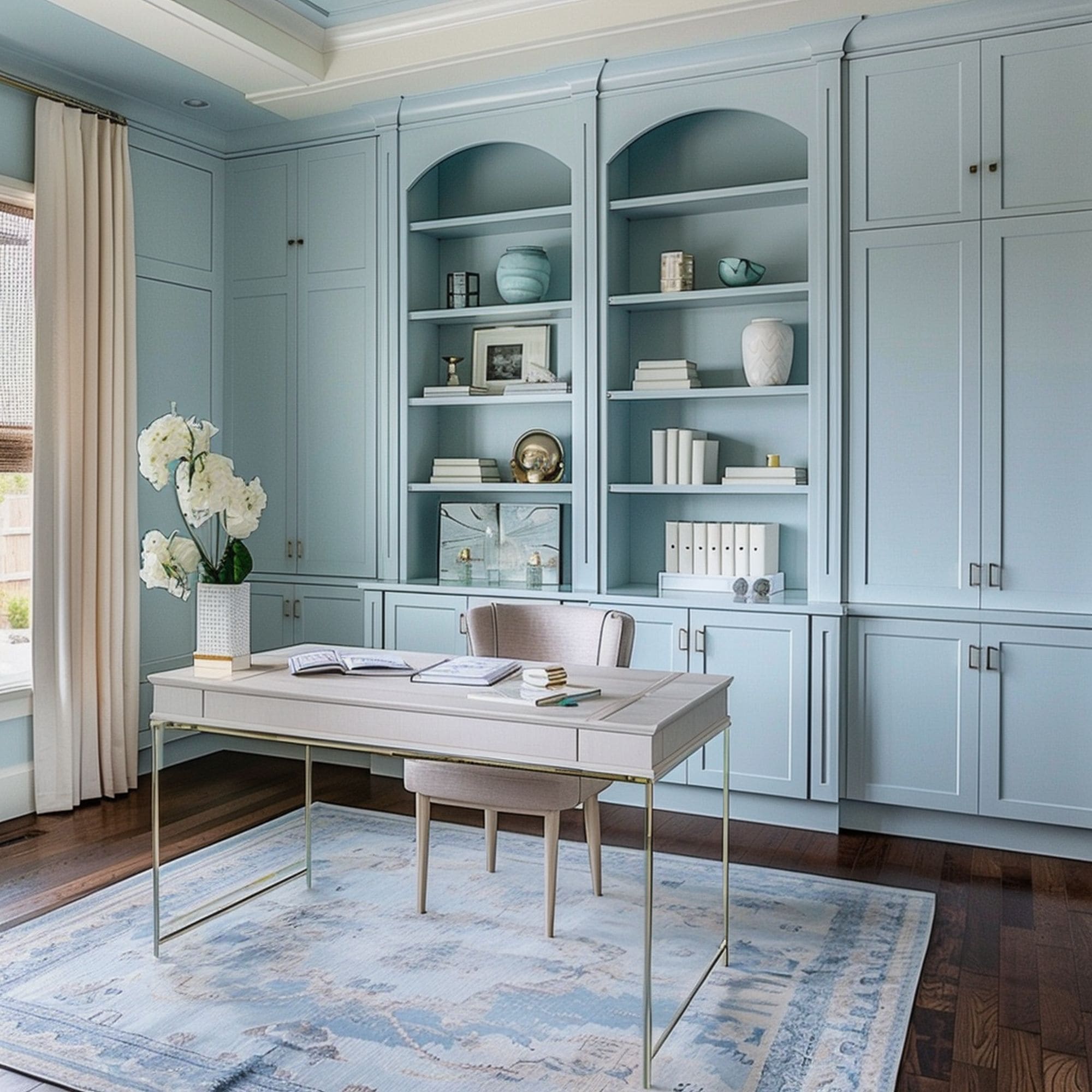 Pale Blue Home Office