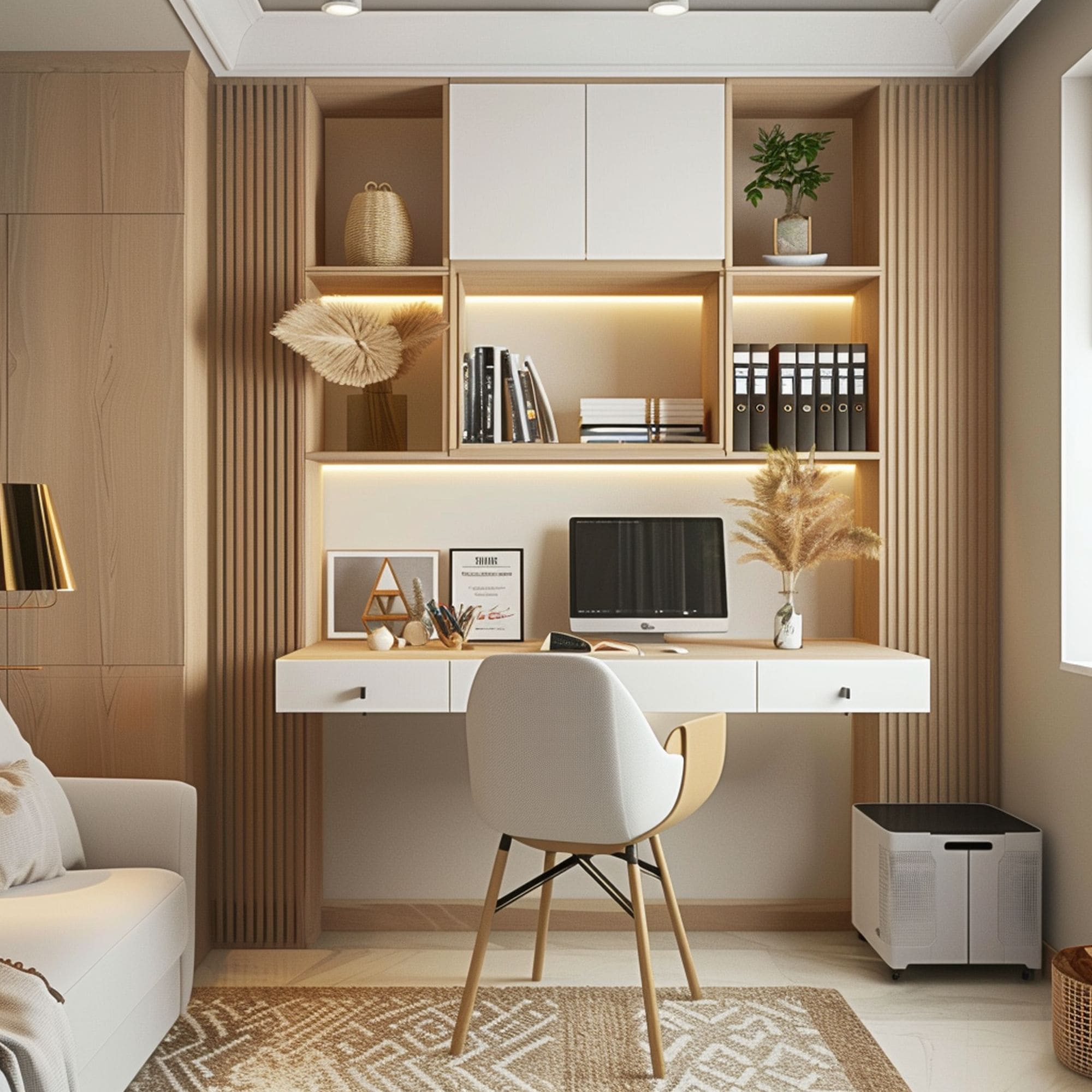 Warm Beige Home Office