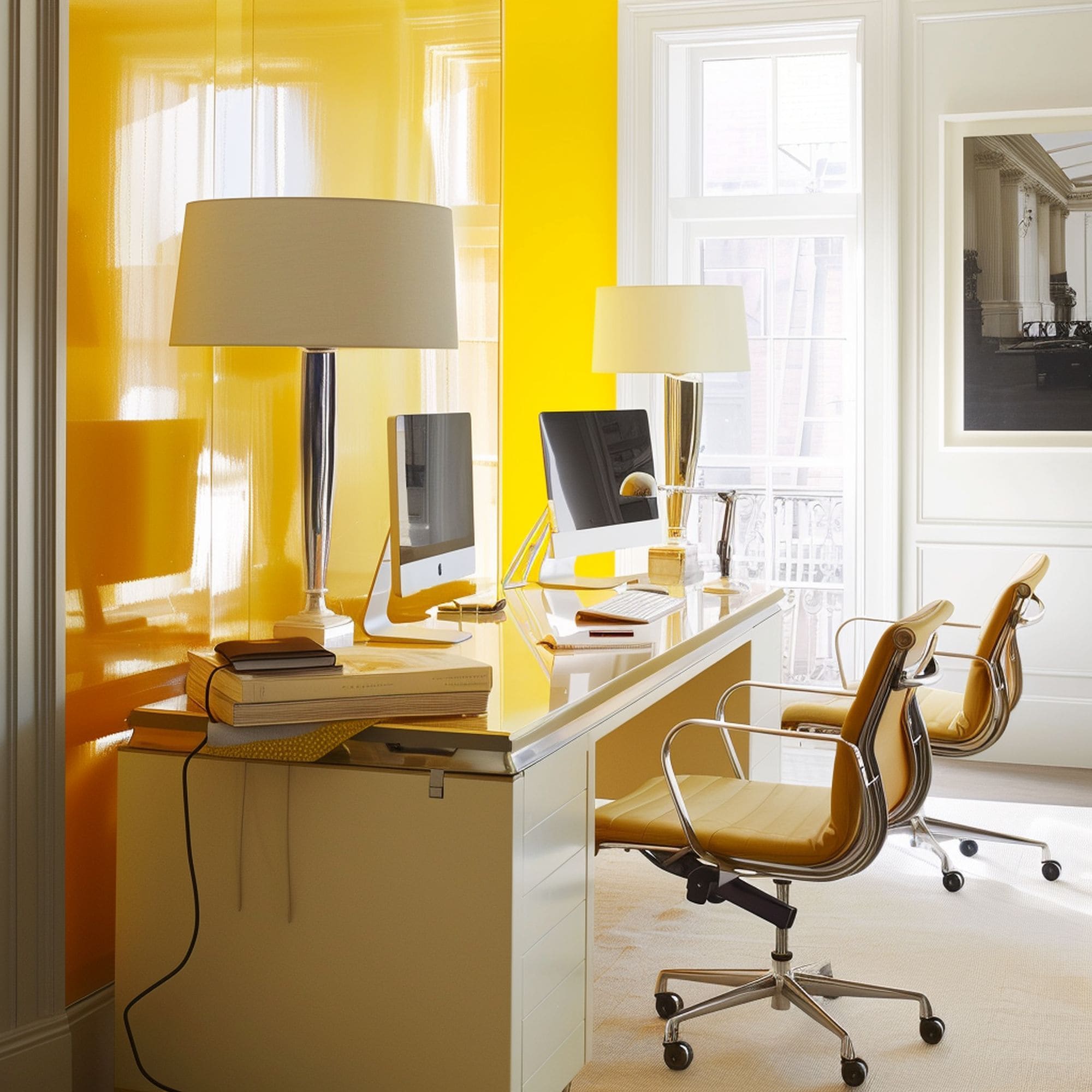 Bright Yellow Home Office
