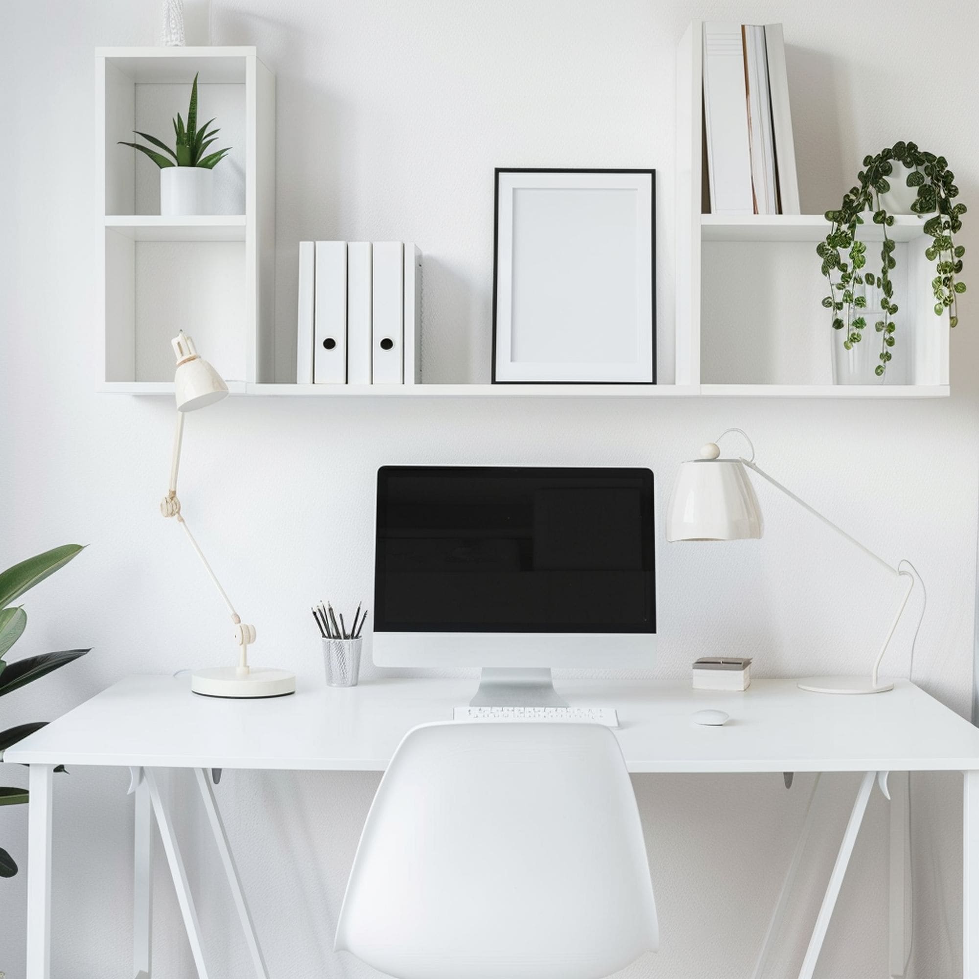 Clean White Home Office