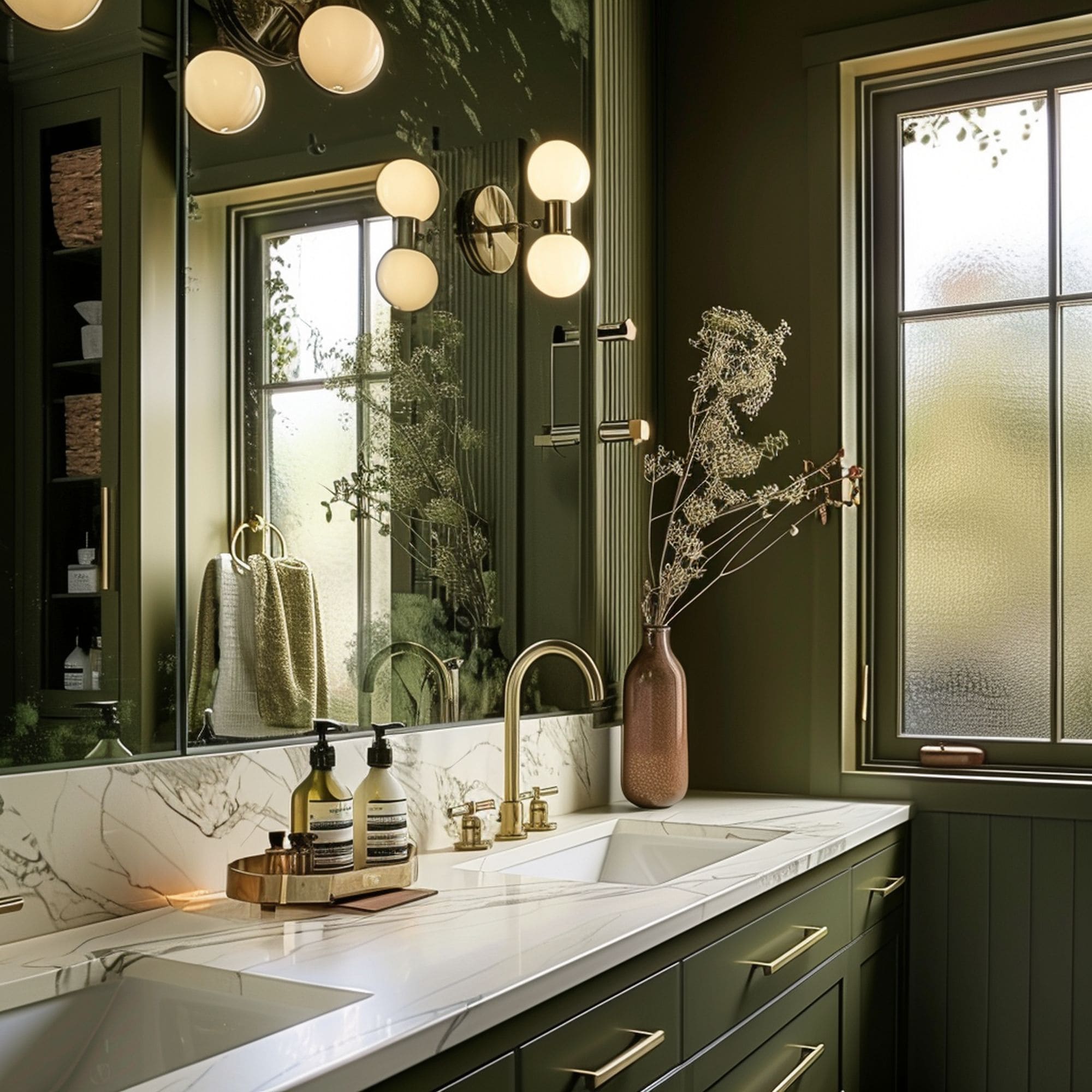 Earthy Green Bathroom