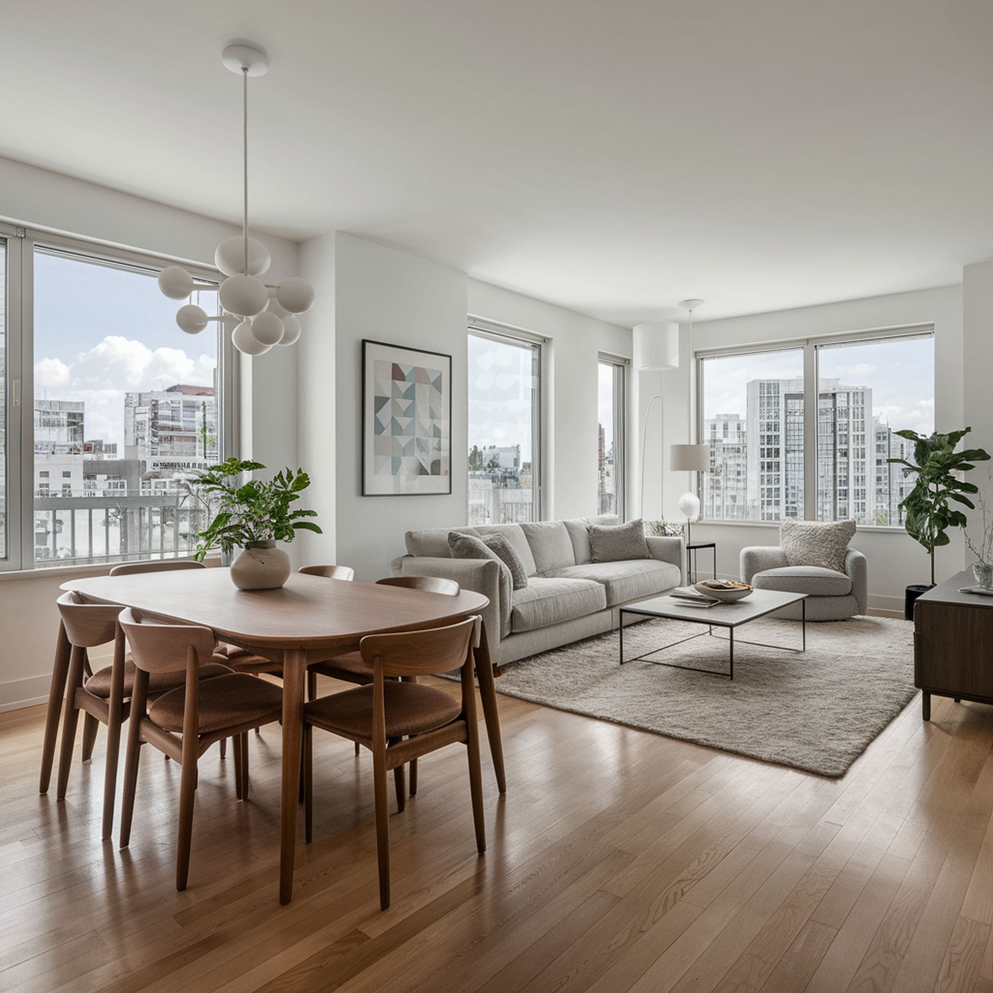 Mid Century Modern Open Space Living Room