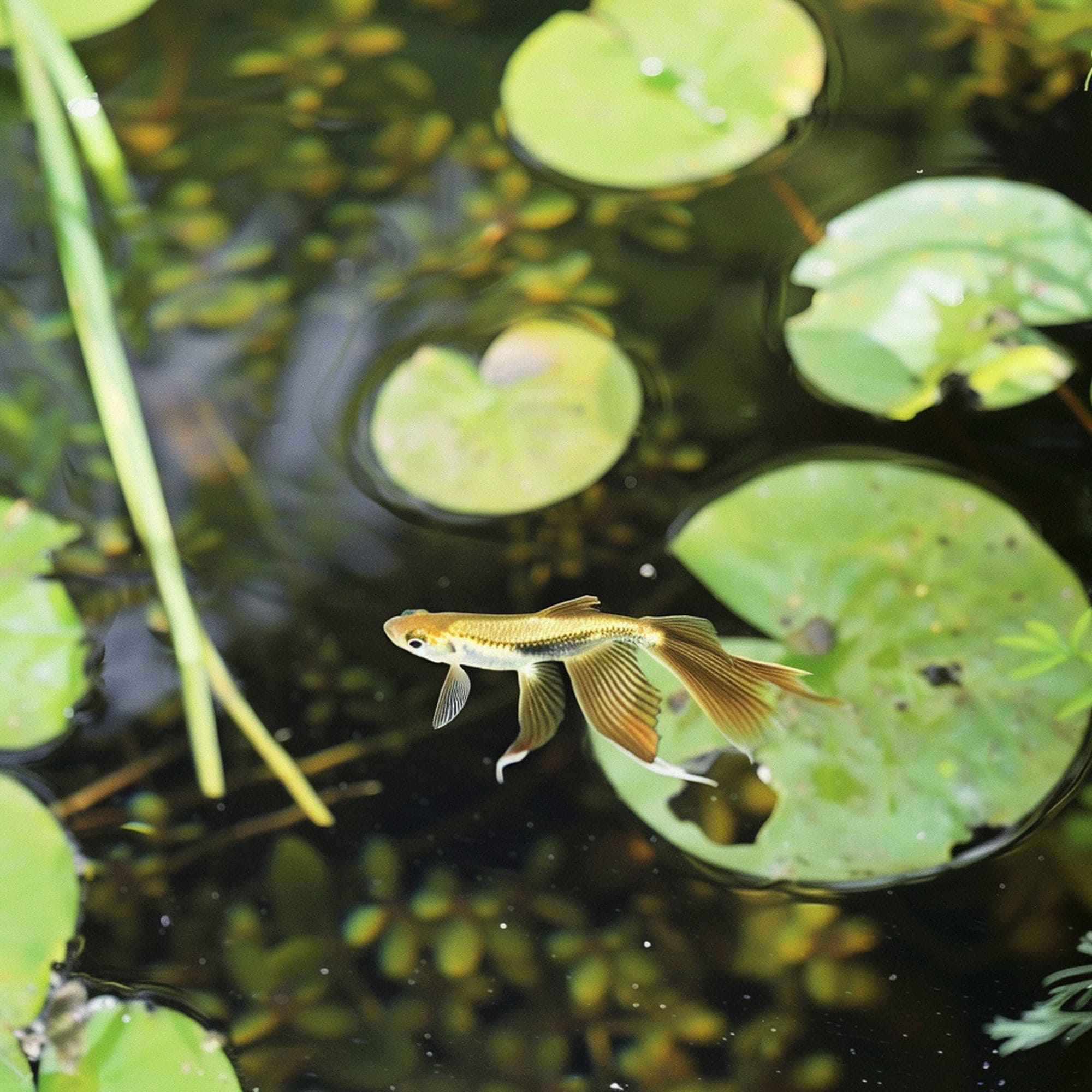 Guppy Fish in a Pond