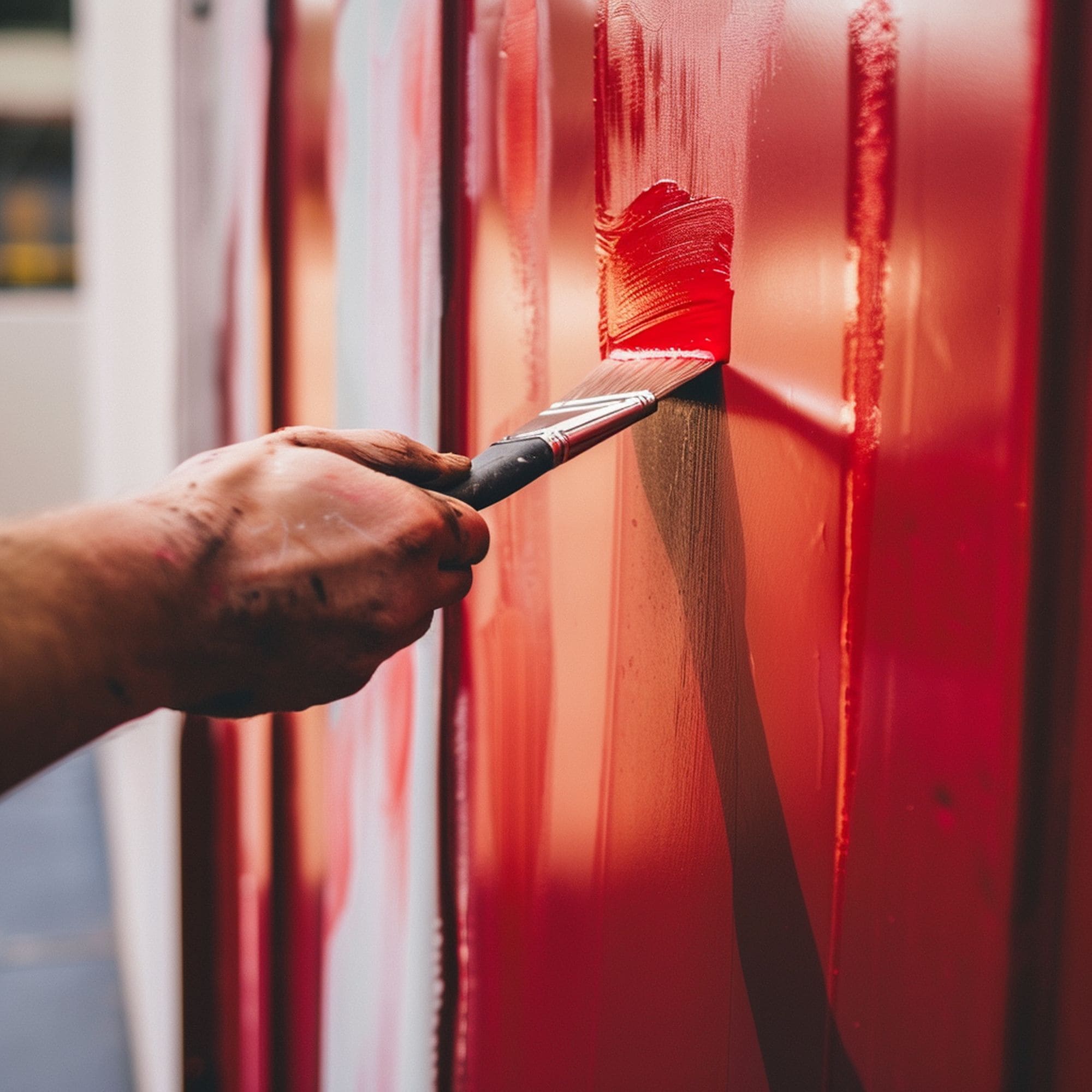Hand Painting the Door
