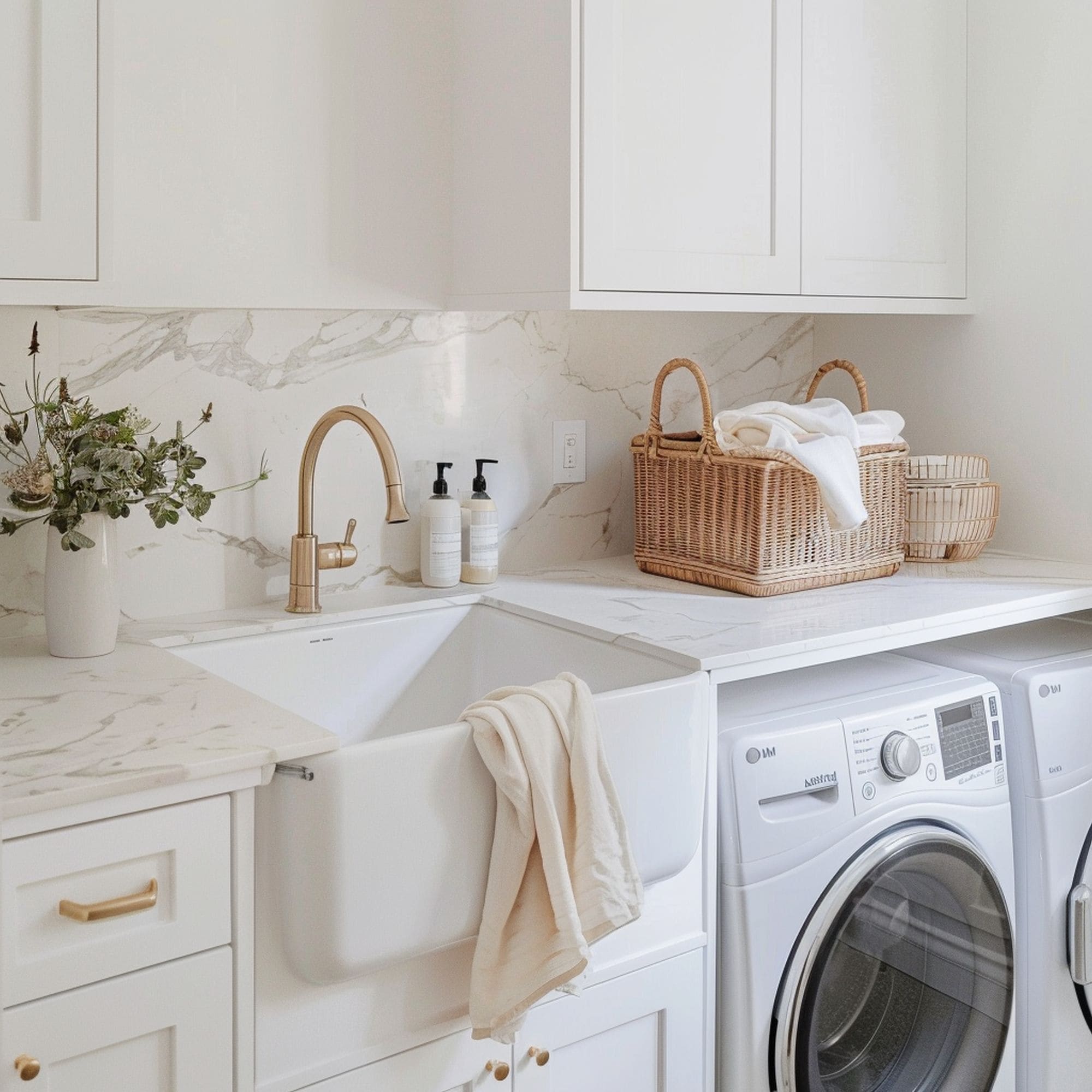 Stylish White Laundry Room Sink