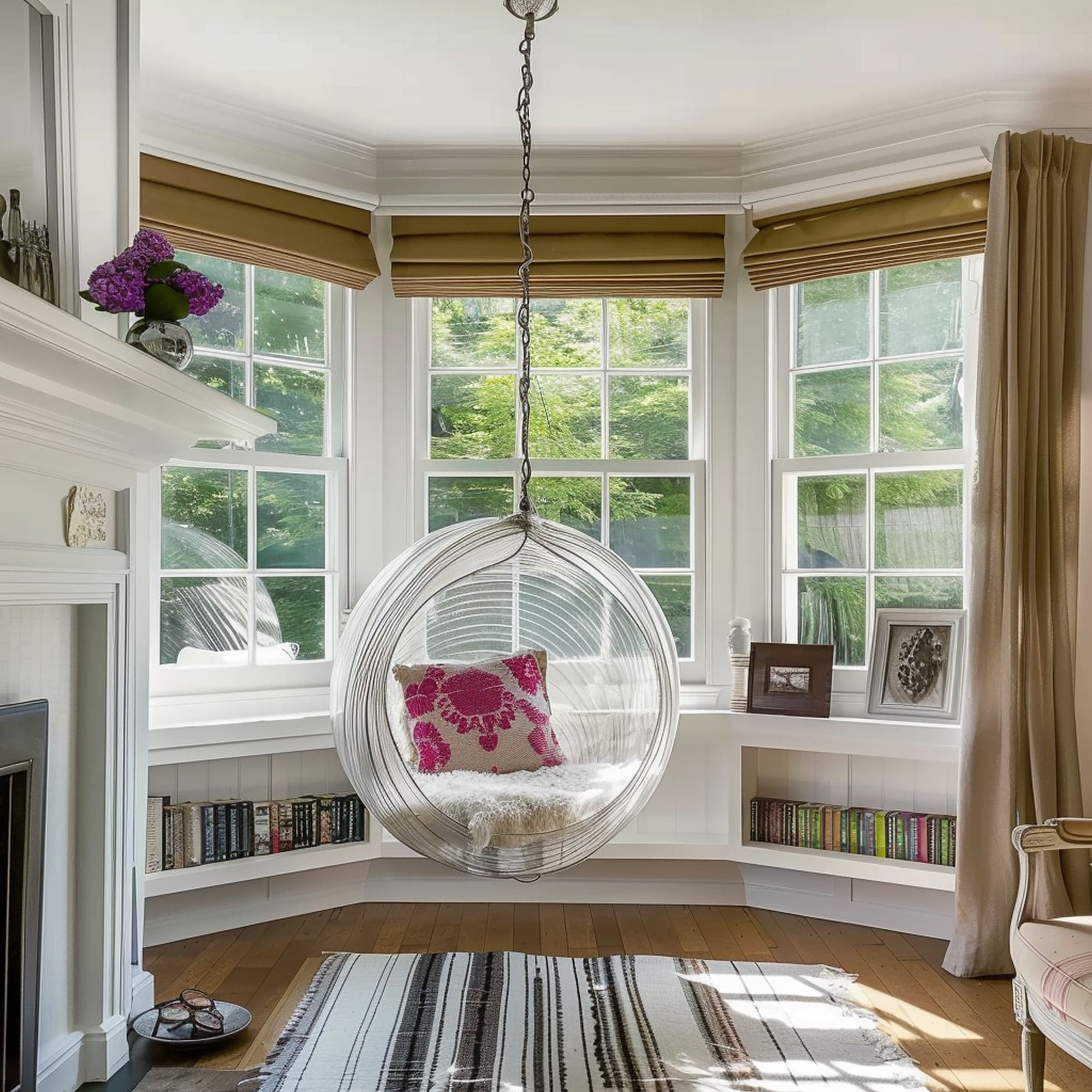 Bay Windows With Bubble Chair