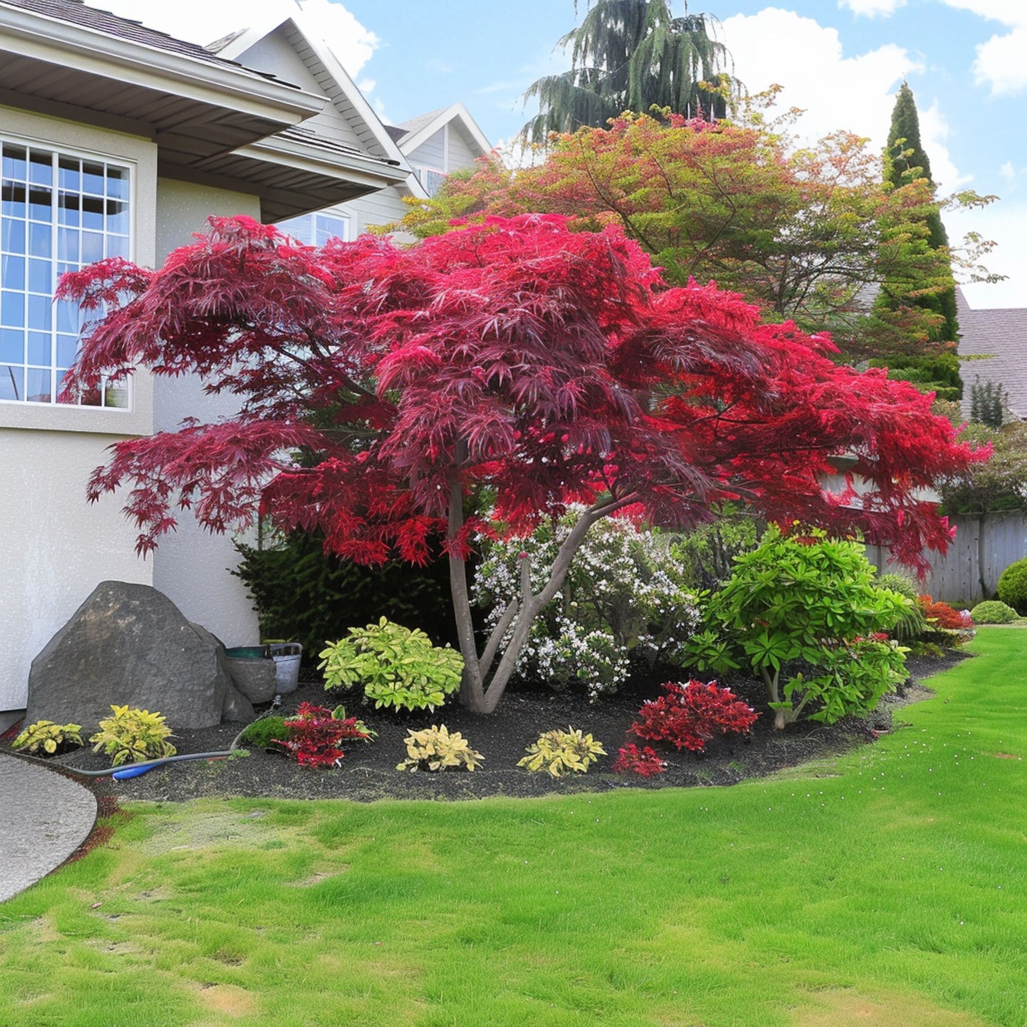 Japanese Maple Tree in a Front Yard
