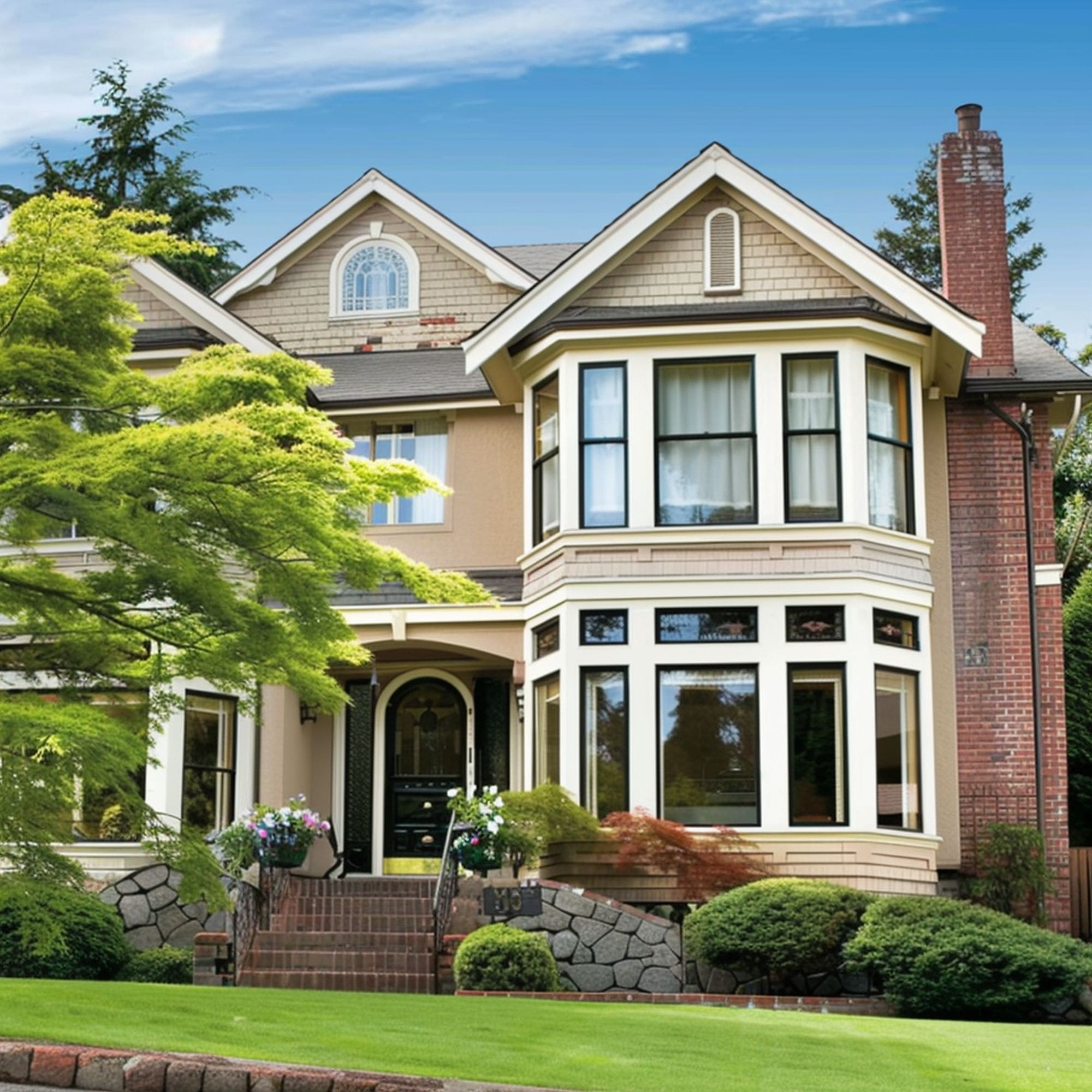 Bay Windows Seen From House Exterior