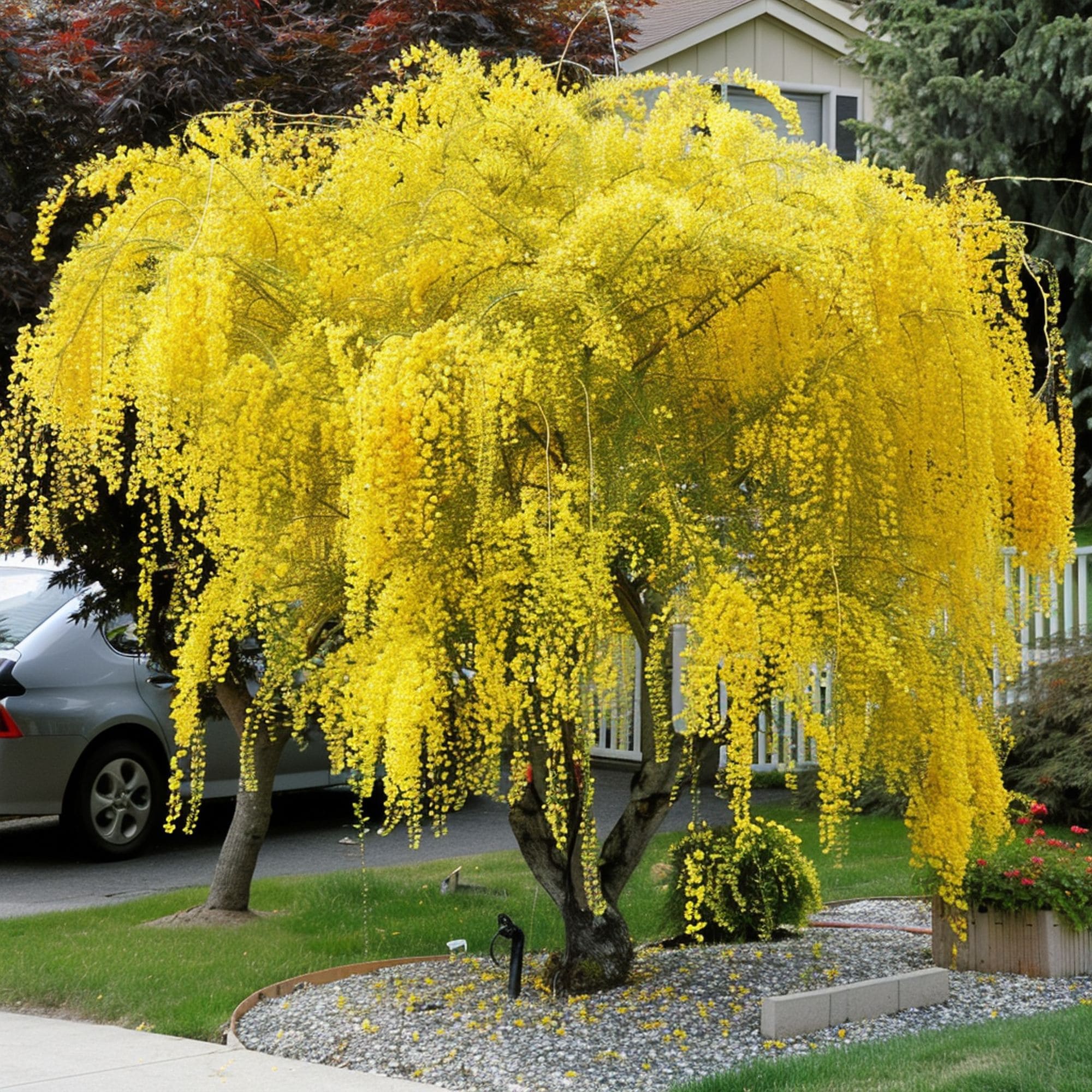 Golden Chain Tree in a Front Yard